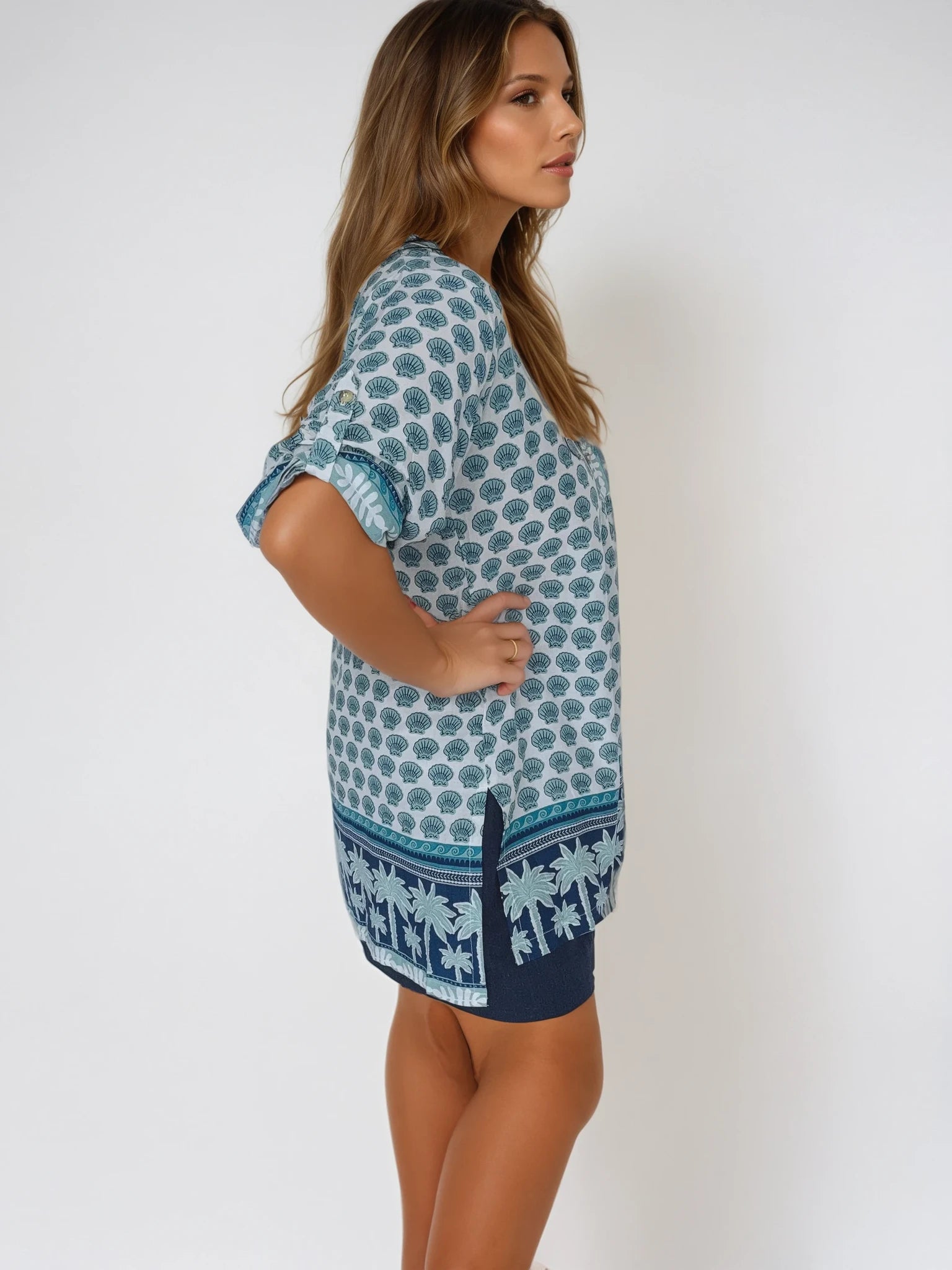 Caftan Blouse | Marine Blue - Saffron Road