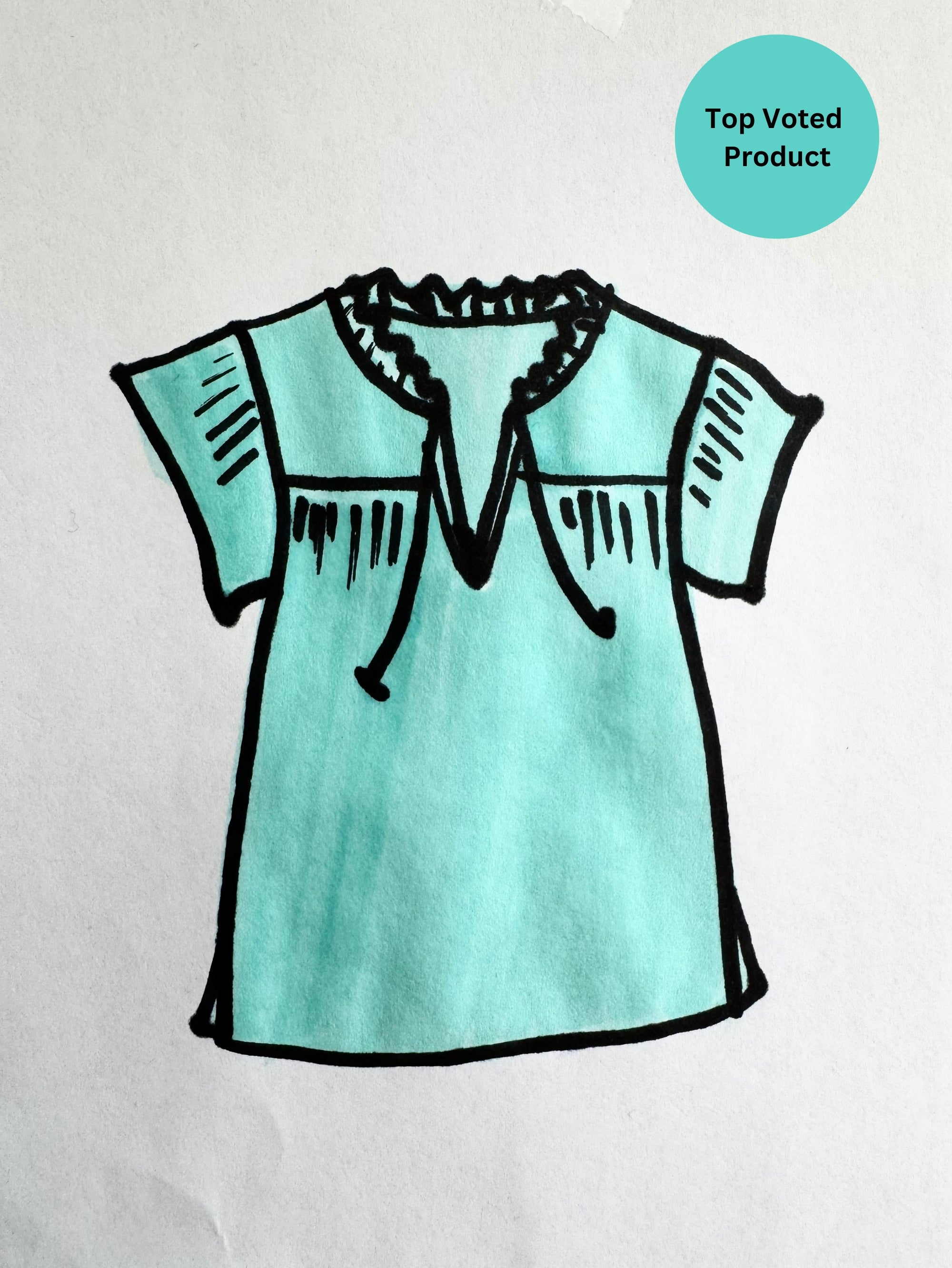 PRE_ORDER Freddie Blouse (Short Sleeve) | Turquoise - Saffron Road