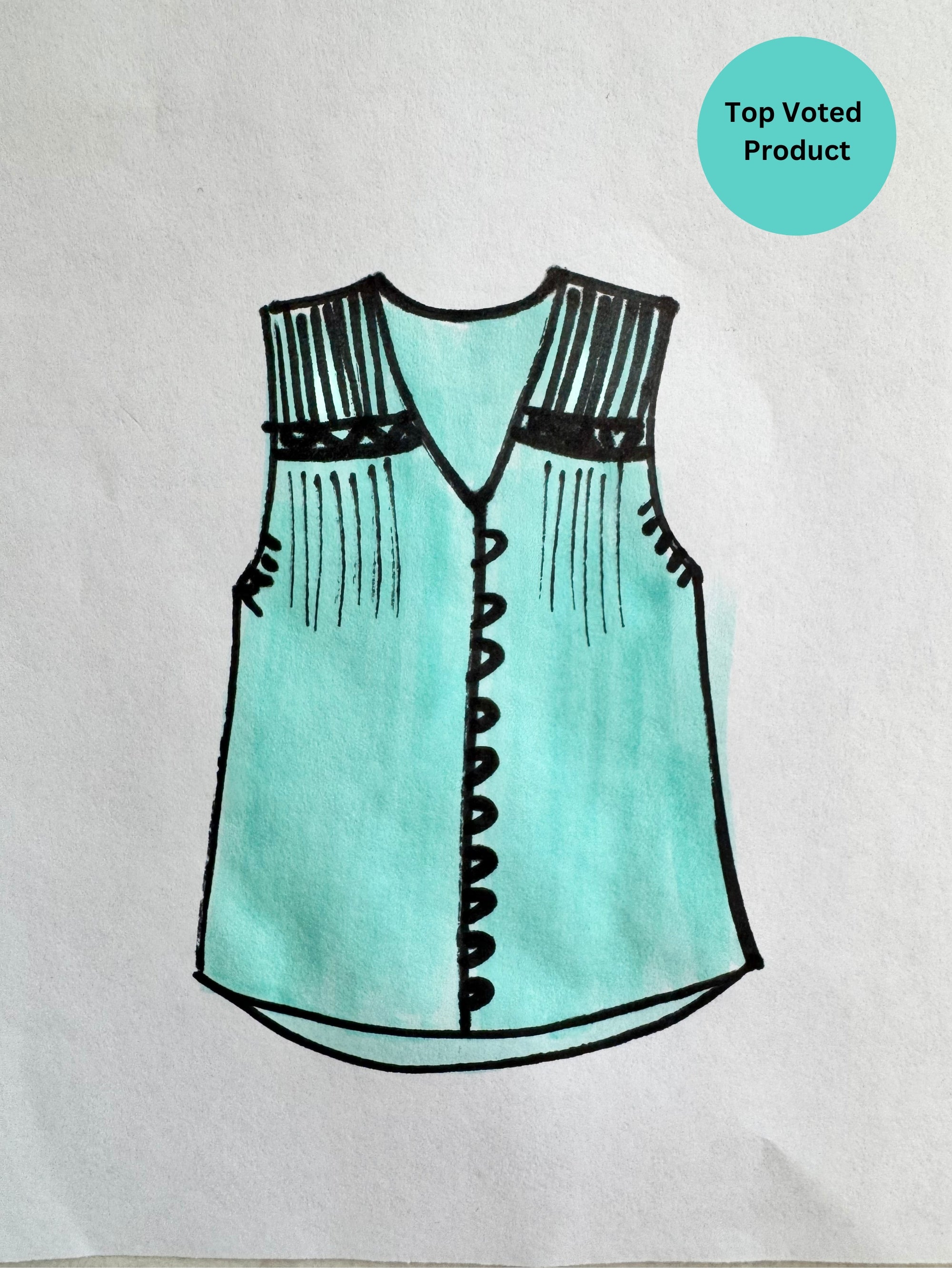 PRE_ORDER Camilla Top (Sleeveless) | Turquoise - Saffron Road