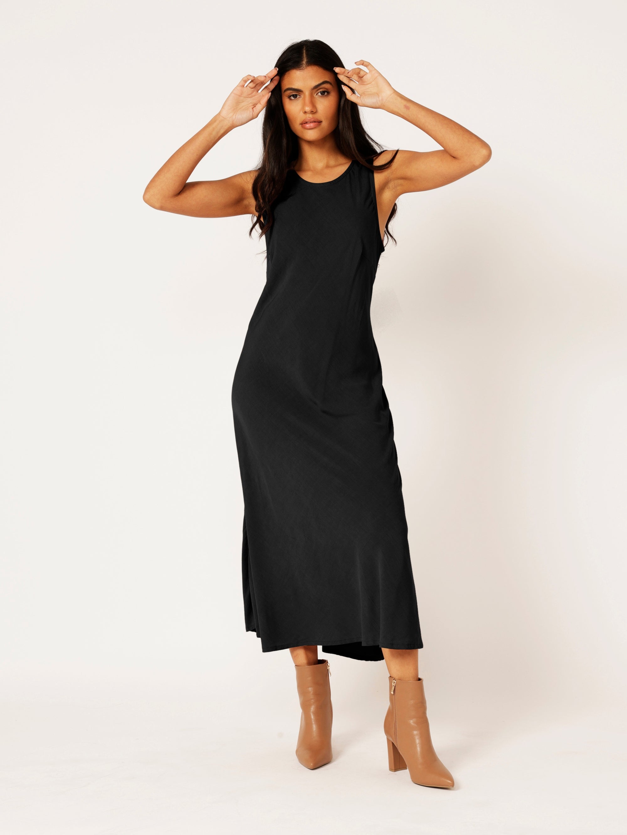 High Neck Shift Dress | Black - Saffron Road