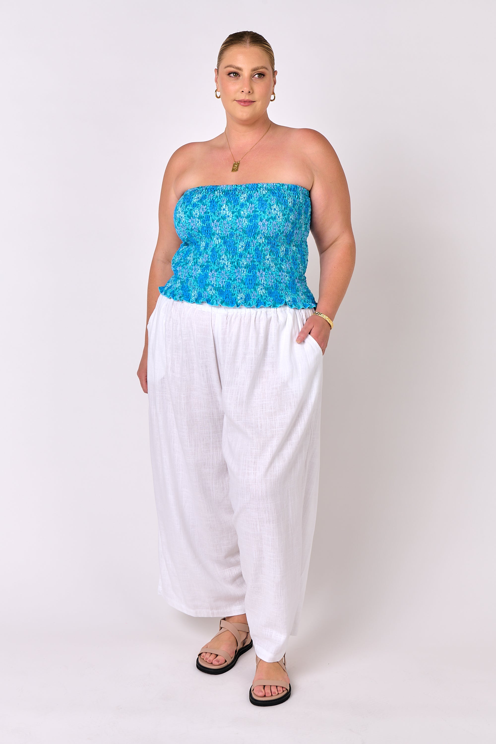 Saffron Road Boob Tube Desert Blue