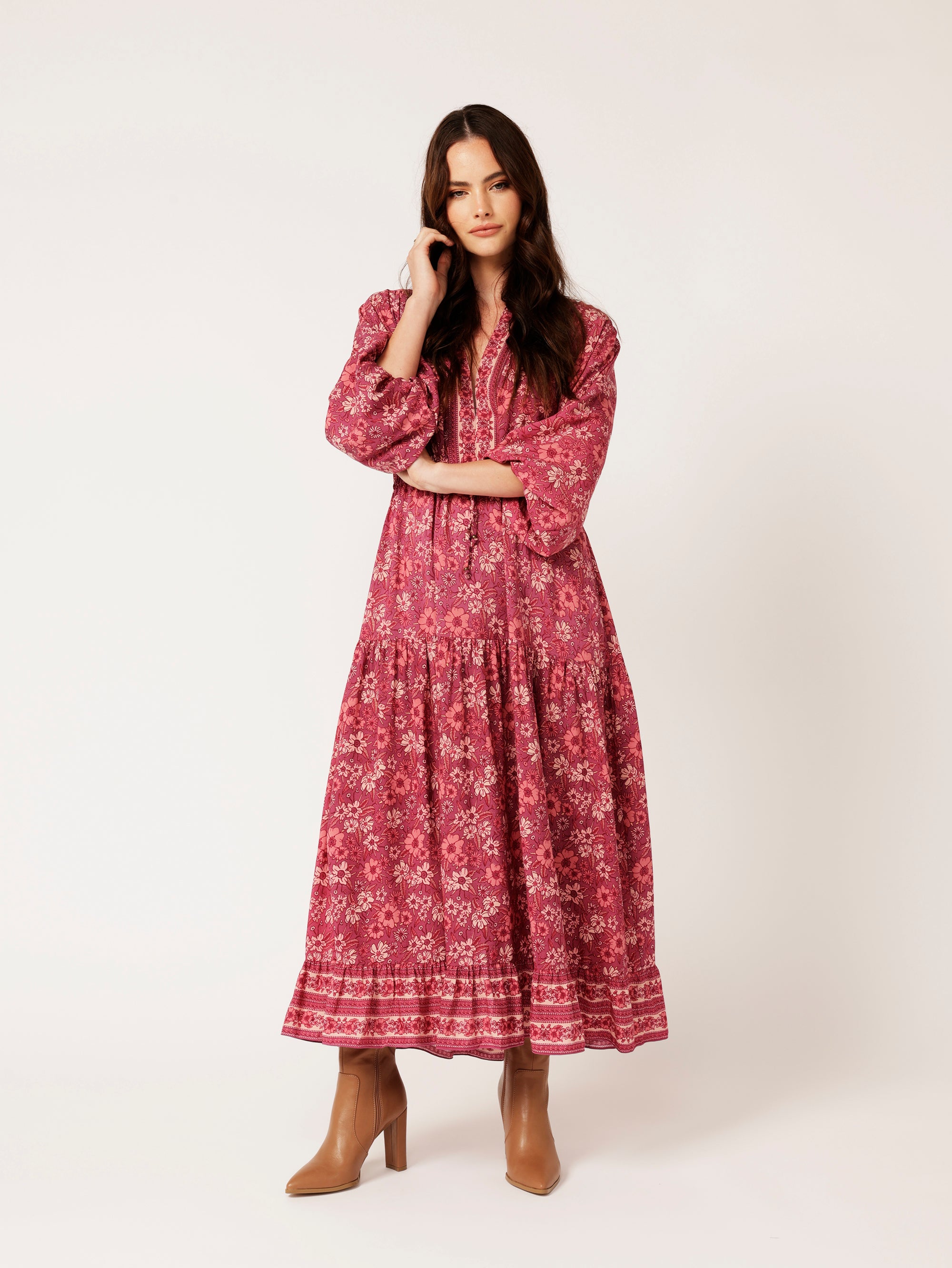 Luna Dress MAXI | Cherry Blossom - Saffron Road