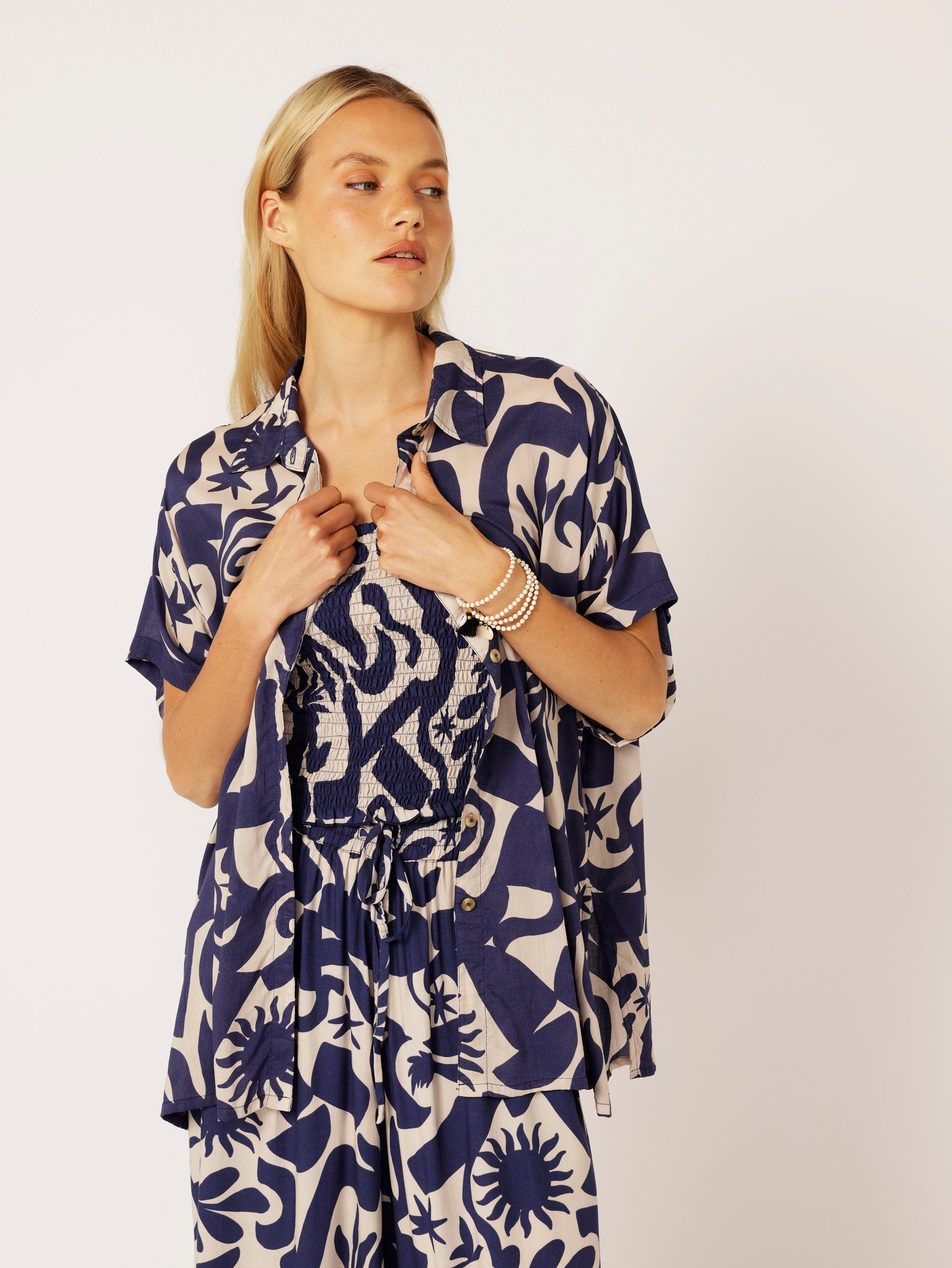 Military Shirt | Soleil Navy - Saffron Road