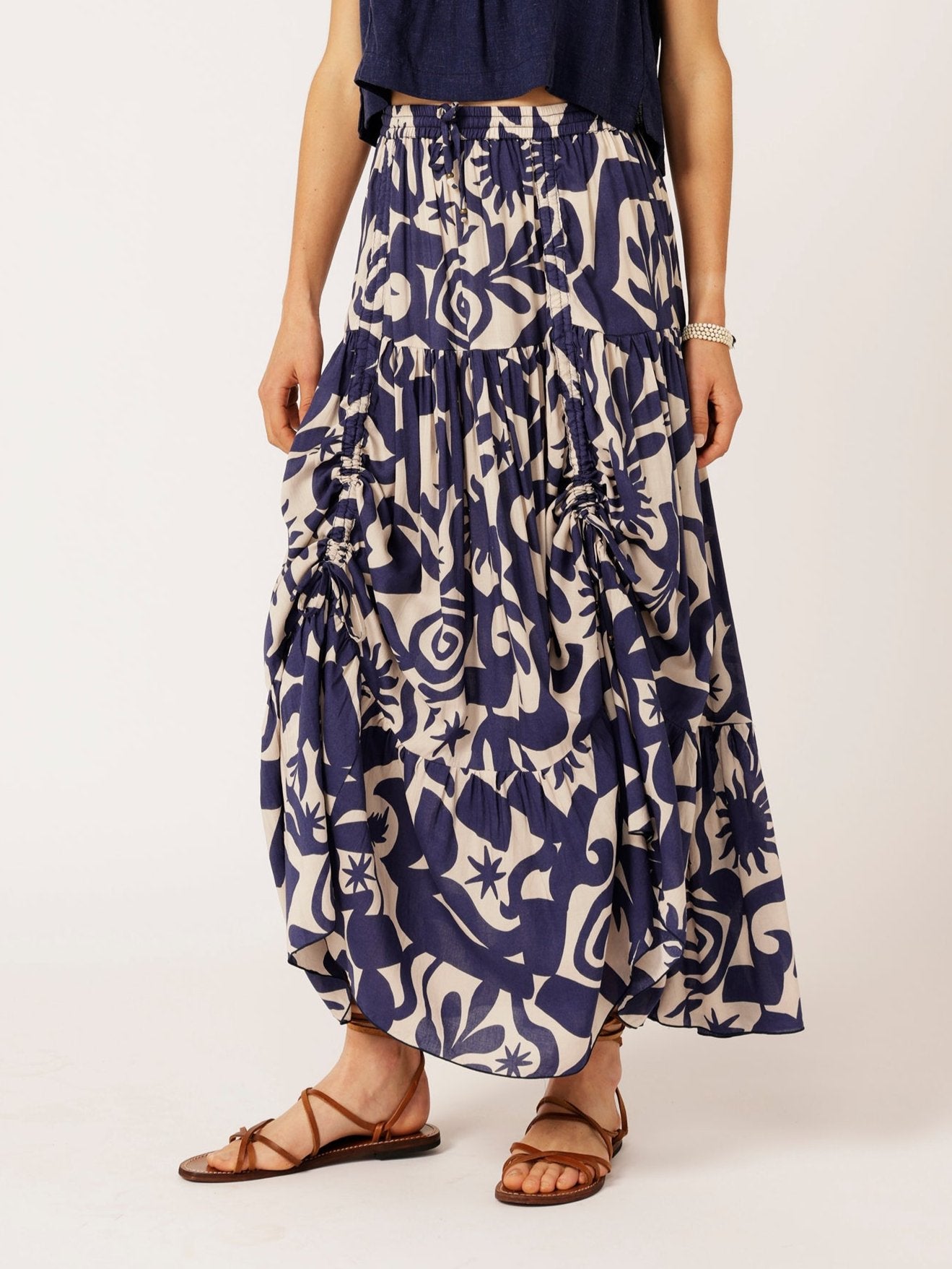 Dahlia Skirt MAXI | Soleil Navy - Saffron Road