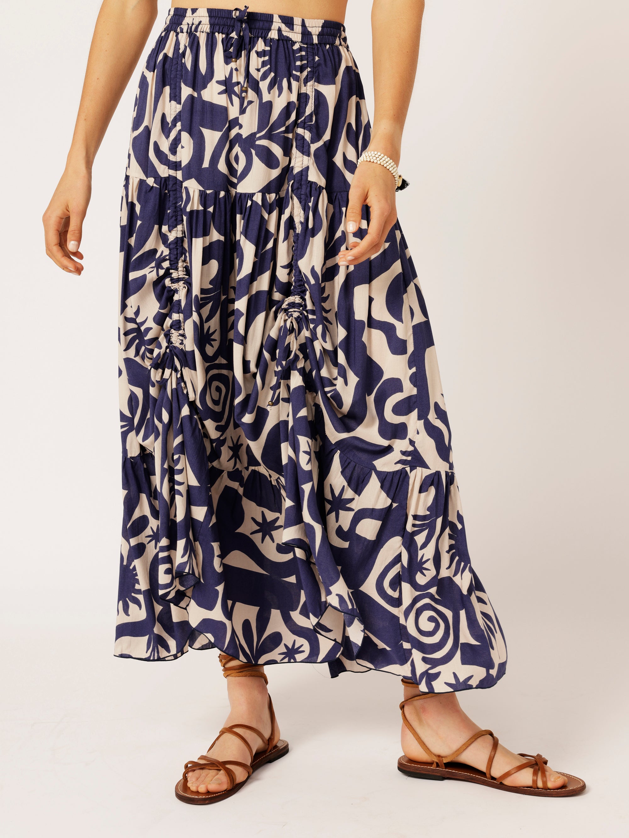 Dahlia Skirt MAXI | Soleil Navy - Saffron Road