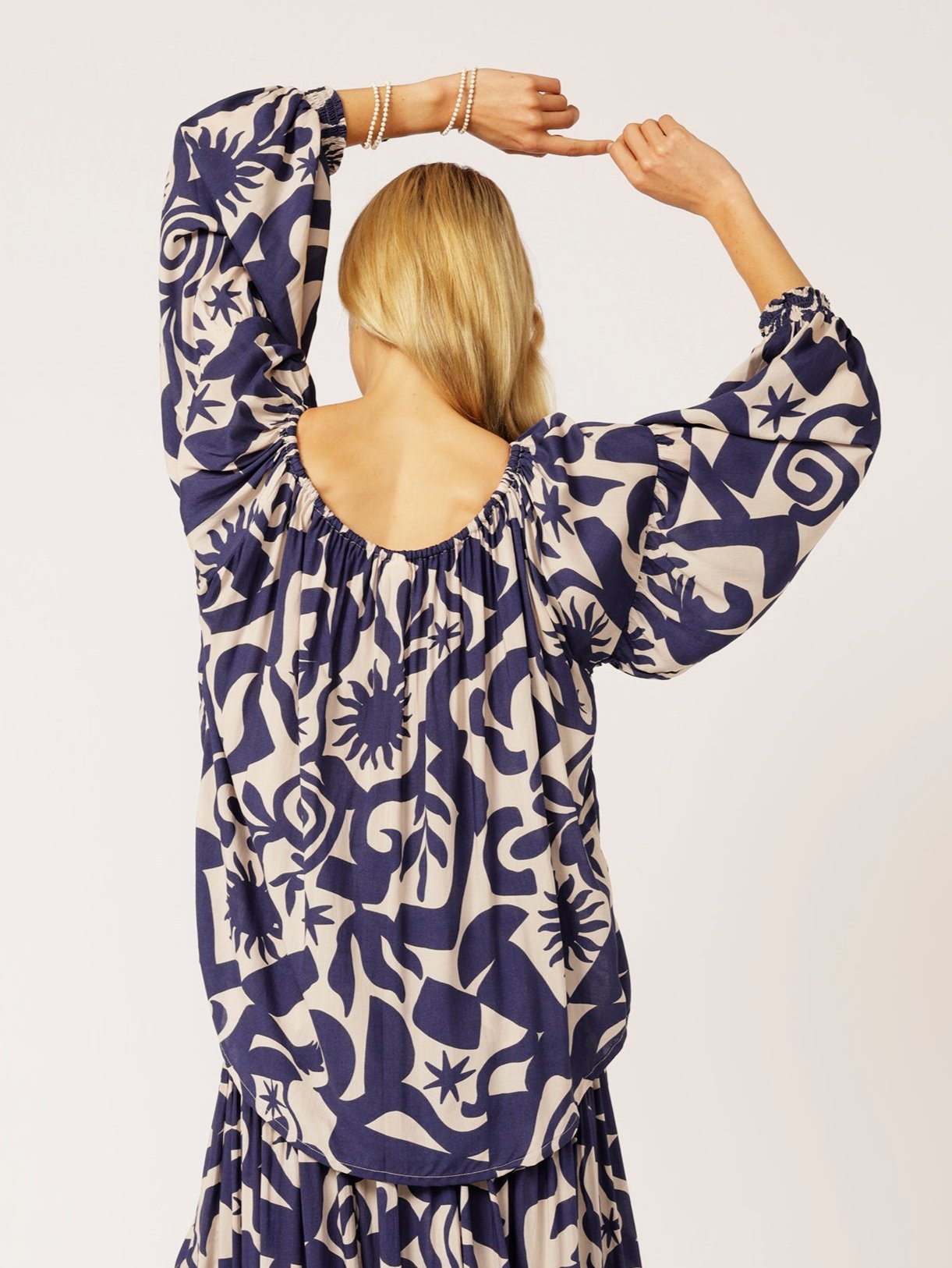 Poets Blouse | Soleil Navy - Saffron Road