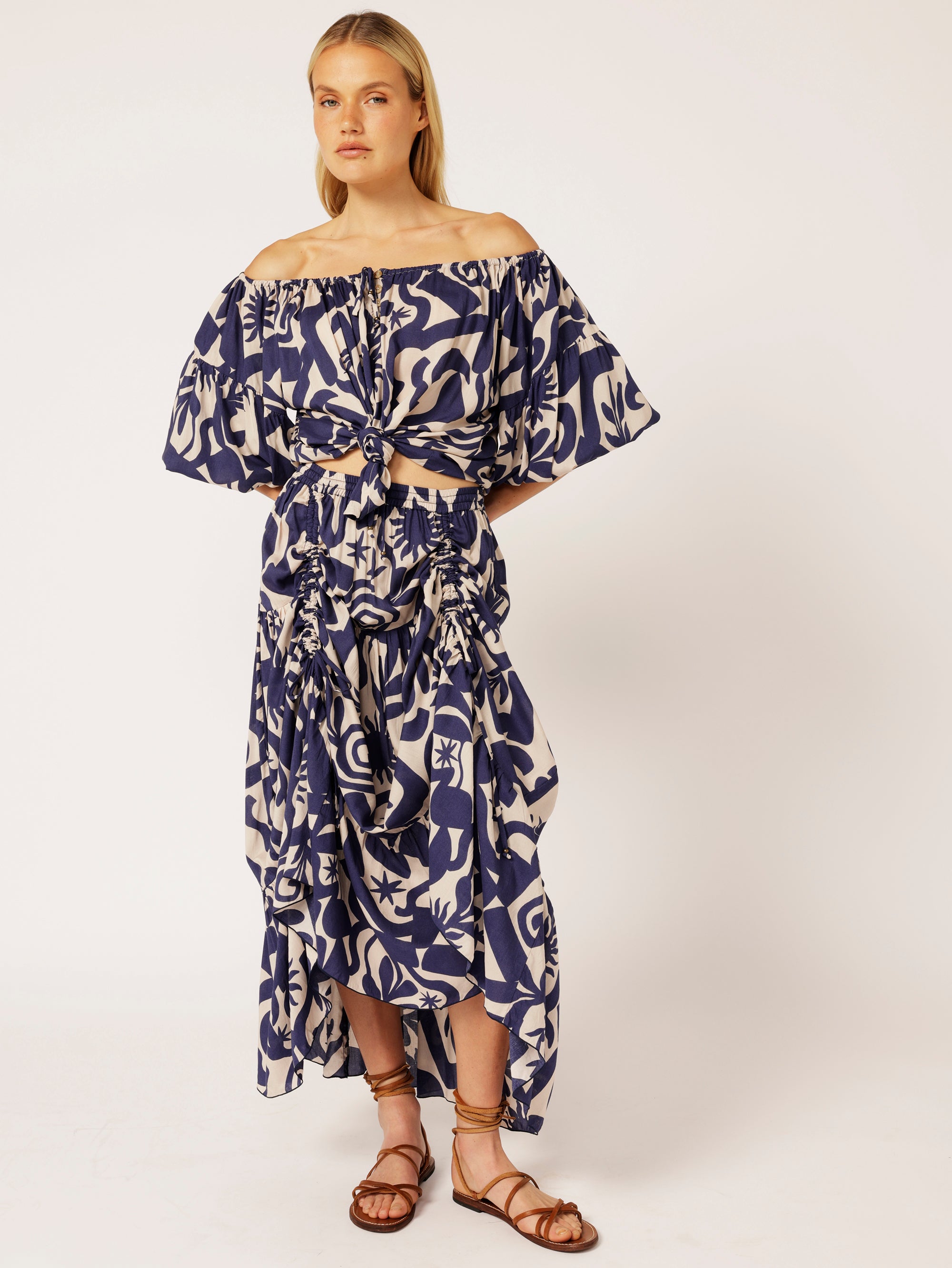 Dahlia Skirt MAXI | Soleil Navy - Saffron Road