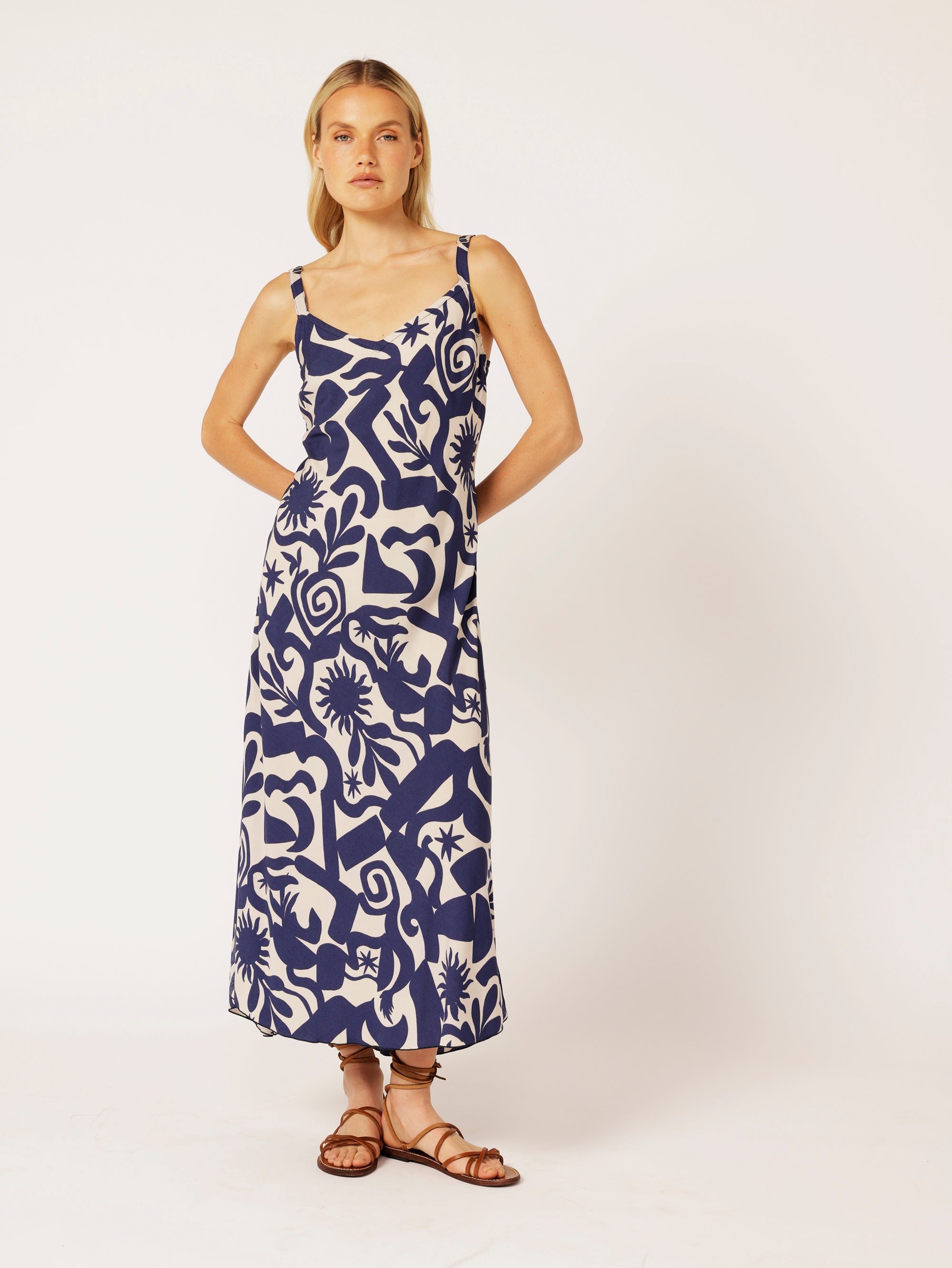 Slip Dress MAXI | Bias Cut | Soleil Navy - Saffron Road