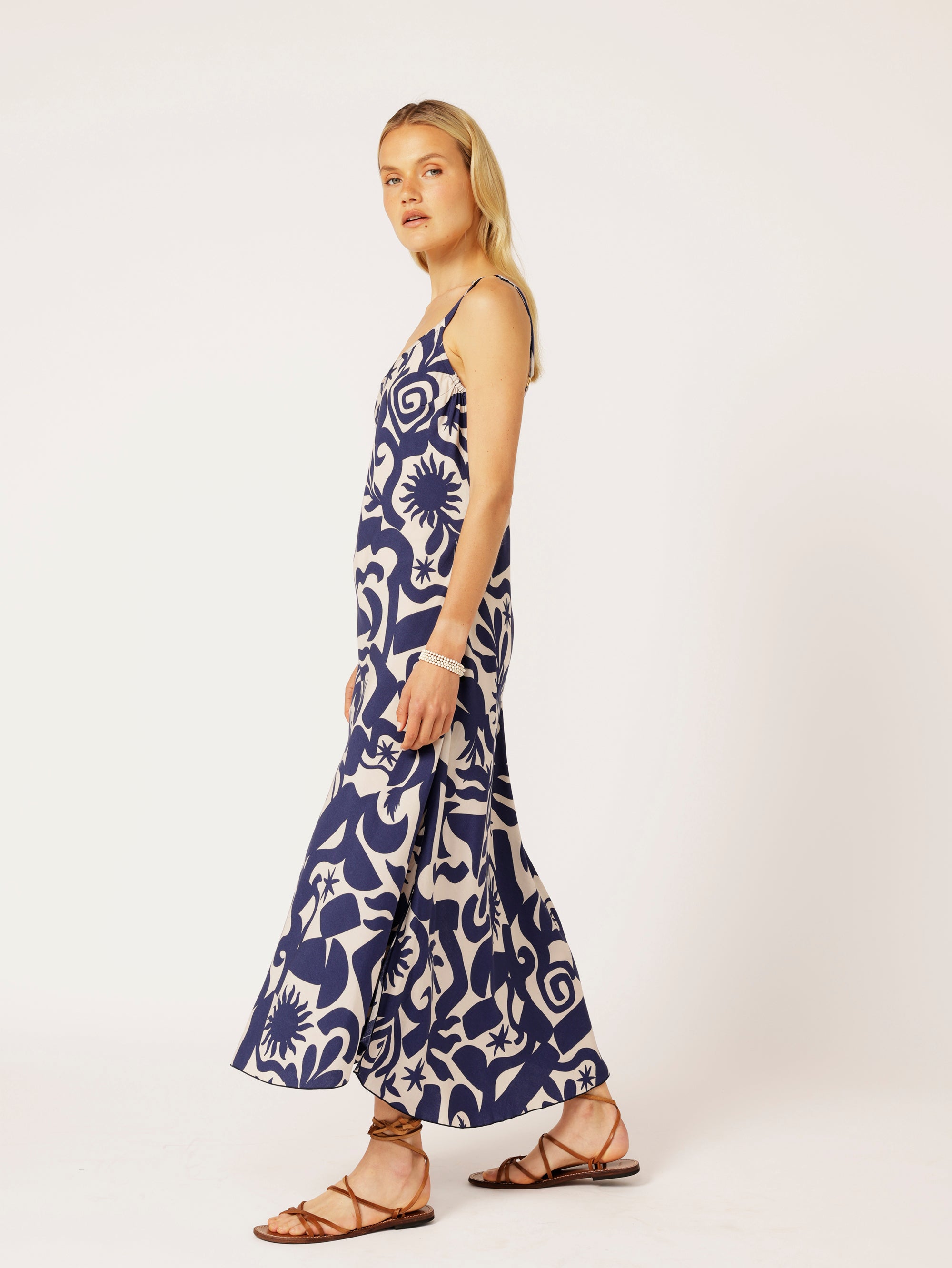 Slip Dress MAXI | Bias Cut | Soleil Navy - Saffron Road