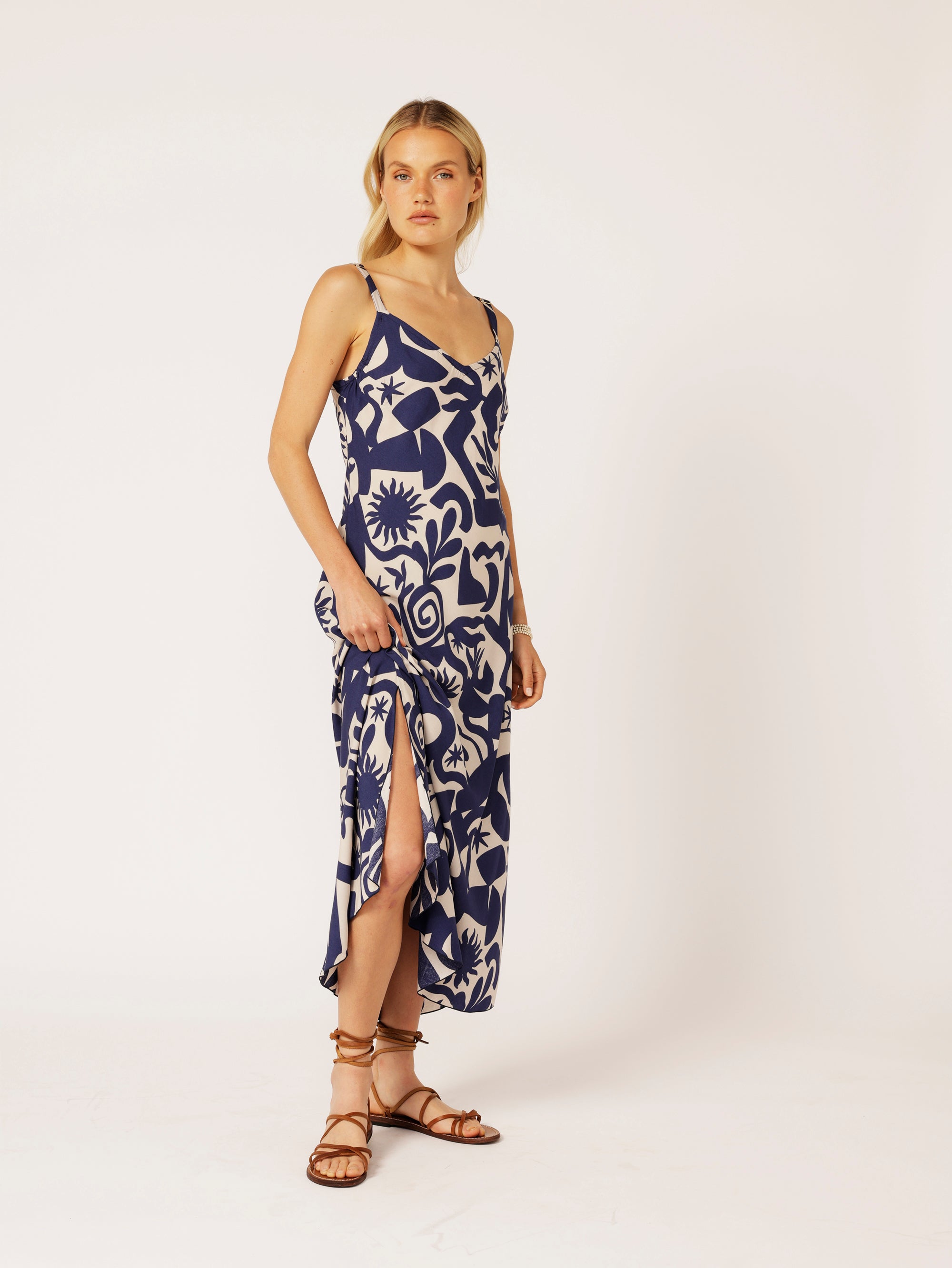 Slip Dress MAXI | Bias Cut | Soleil Navy - Saffron Road