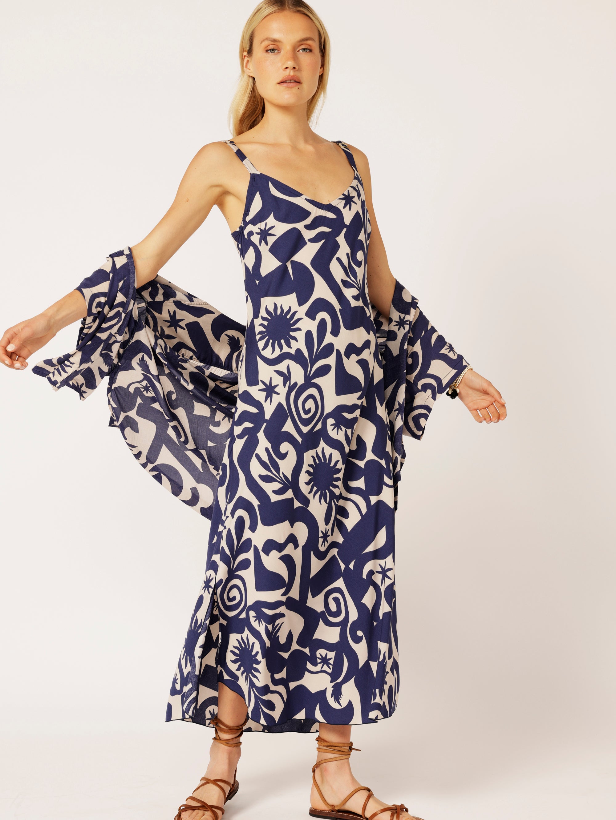 Slip Dress MAXI | Bias Cut | Soleil Navy - Saffron Road