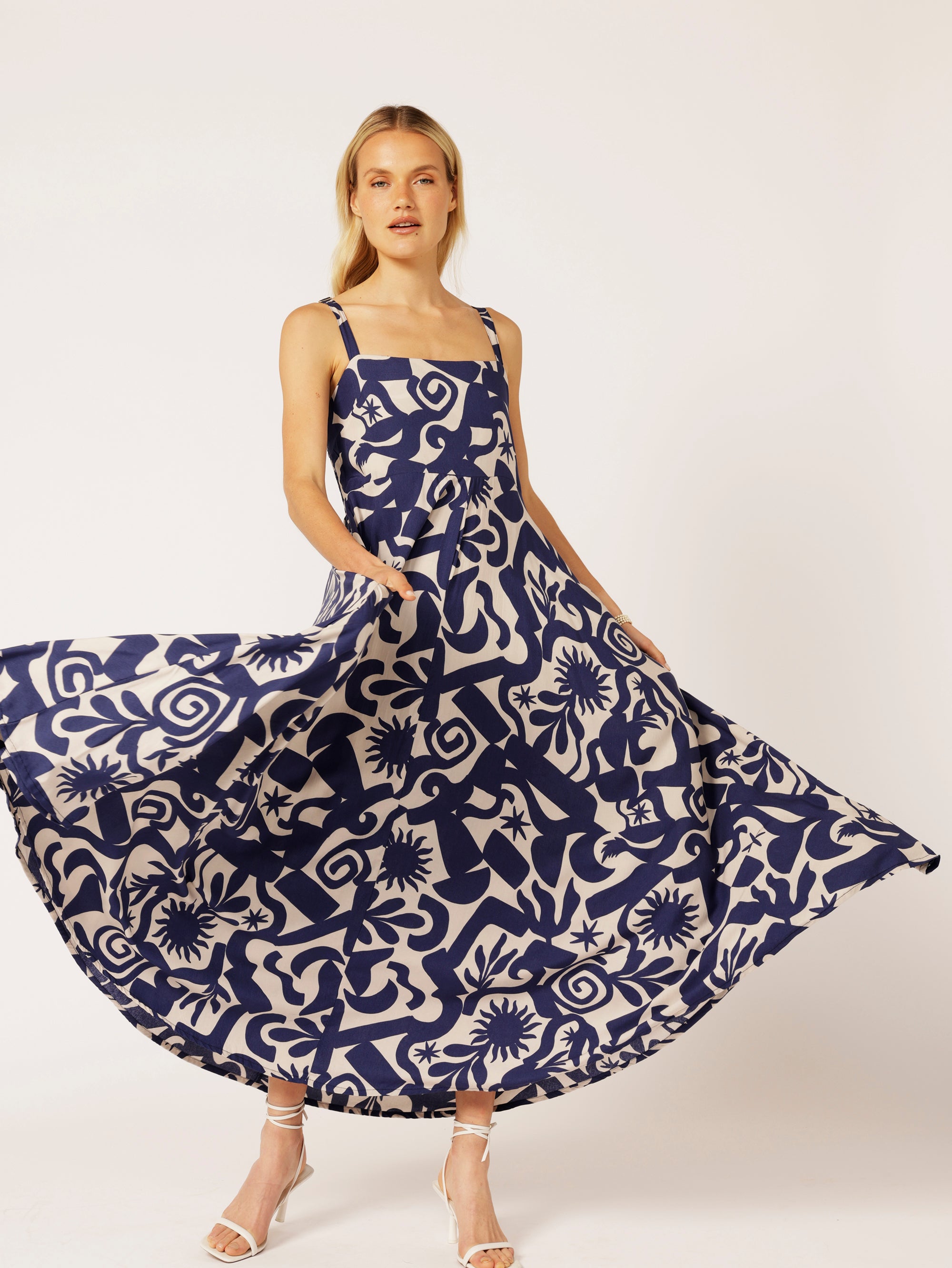 Positano Dress | Soleil Navy - Saffron Road