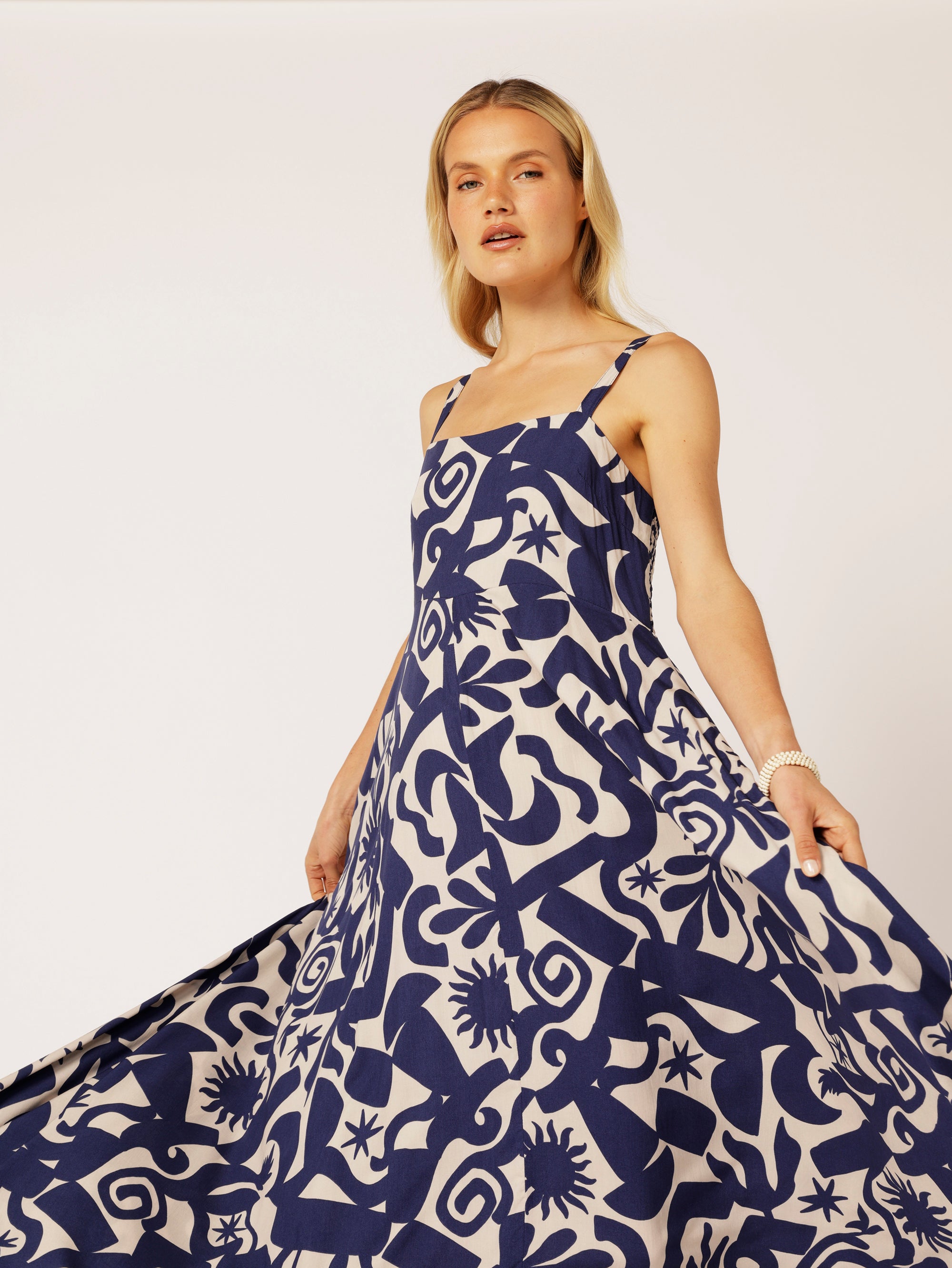 Positano Dress | Soleil Navy - Saffron Road