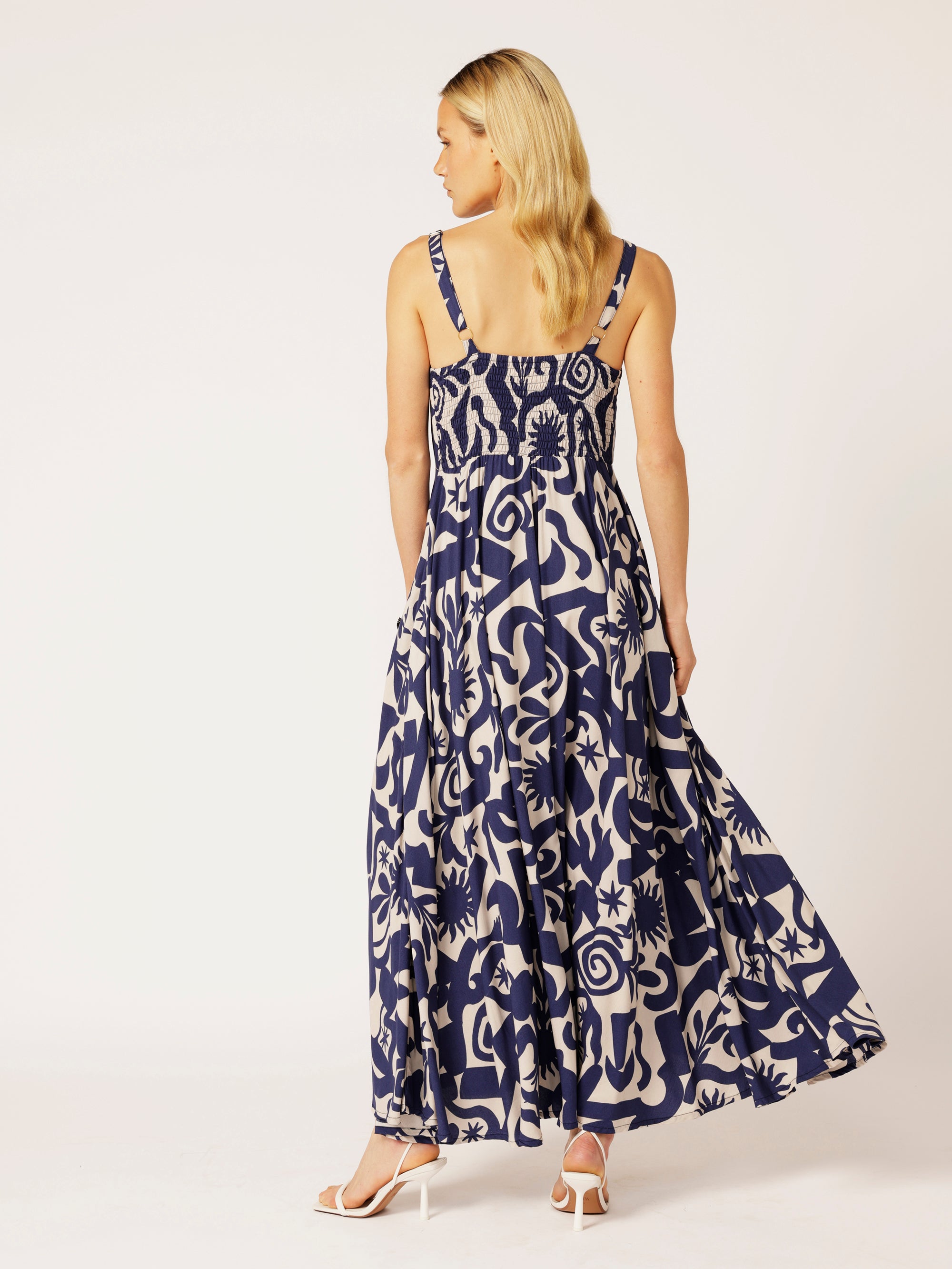 Positano Dress | Soleil Navy - Saffron Road