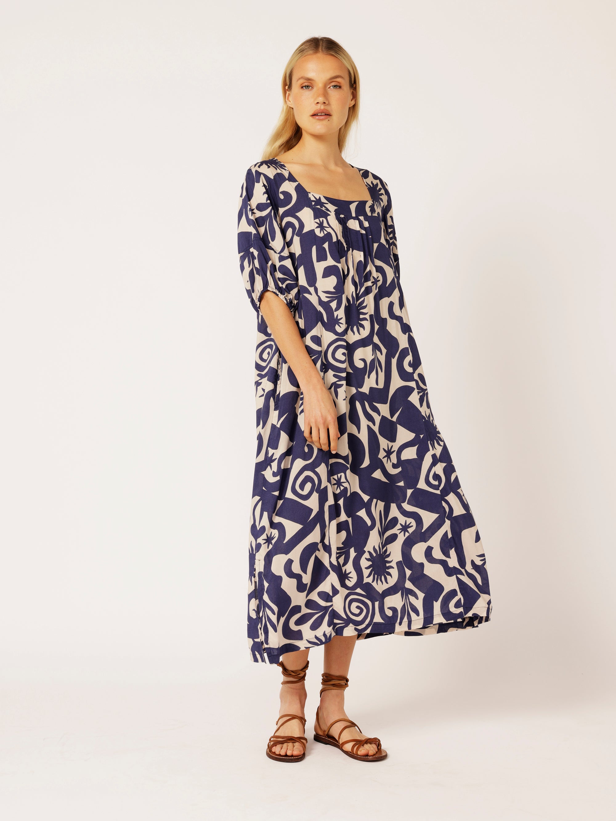 Lotus Dress | Soleil Navy - Saffron Road