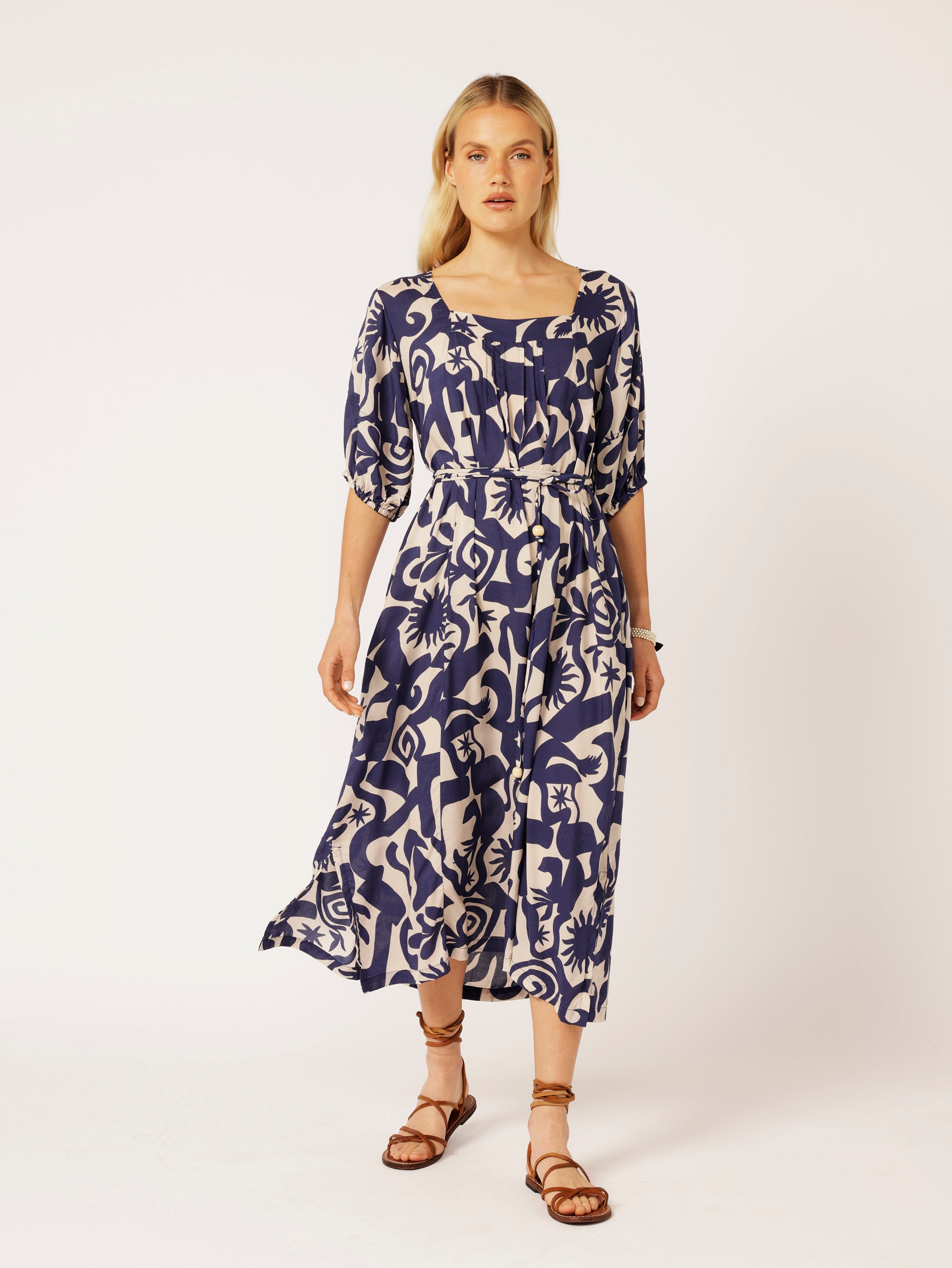 Lotus Dress | Soleil Navy - Saffron Road