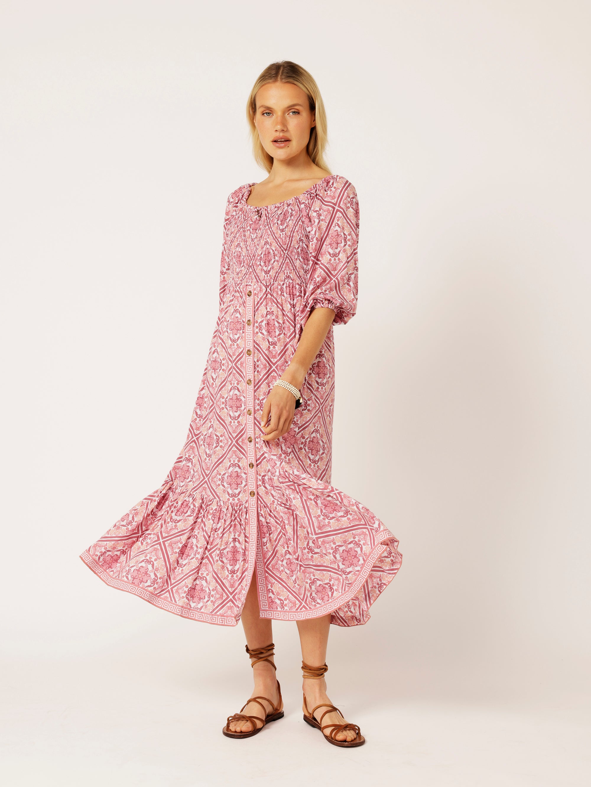 Harper Dress MAXI | Tea Rose Tile - Saffron Road