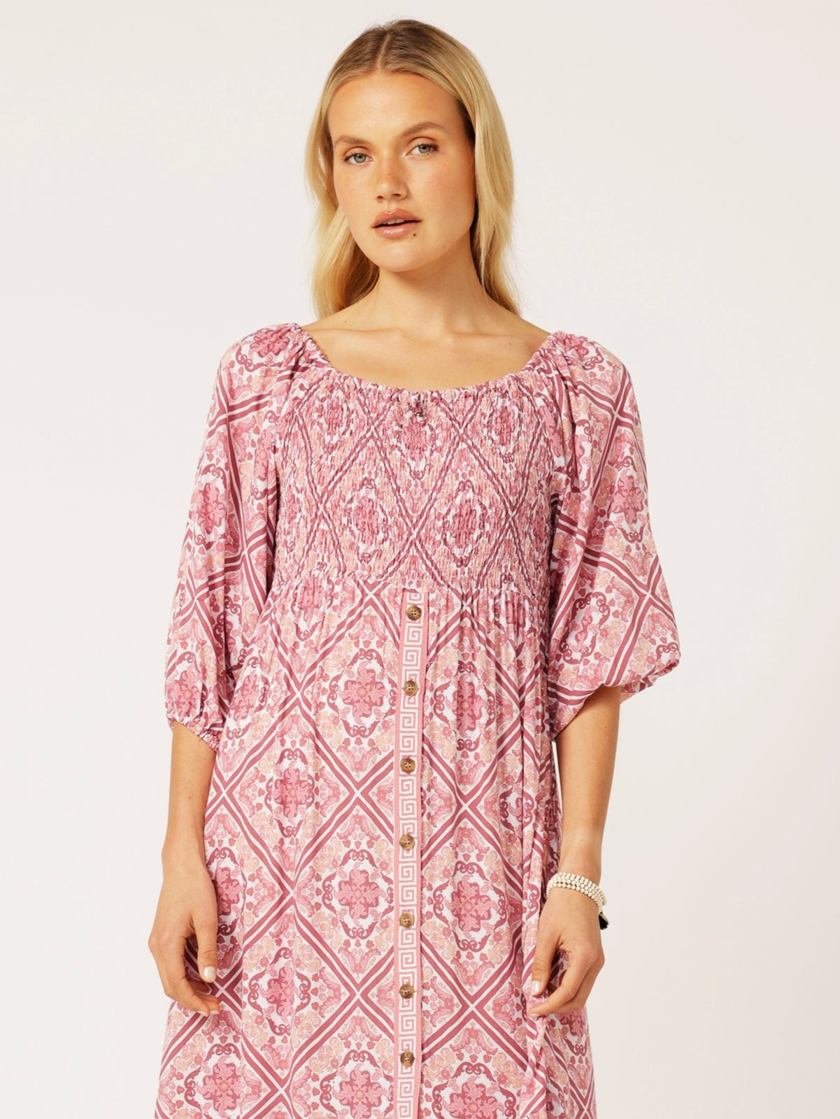 Harper Dress MAXI | Tea Rose Tile - Saffron Road