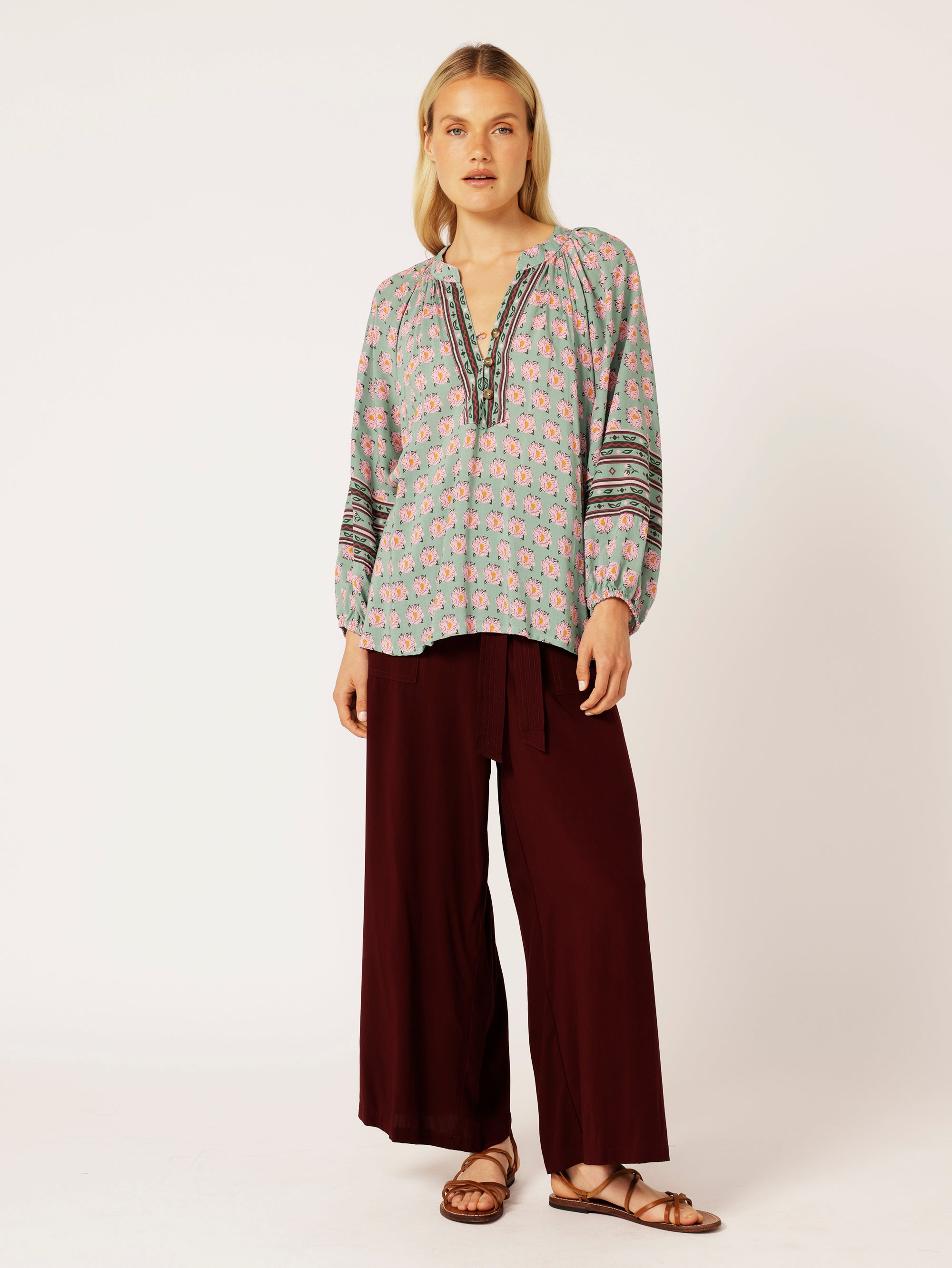 High Waisted Lounge Pant | Plum - Saffron Road