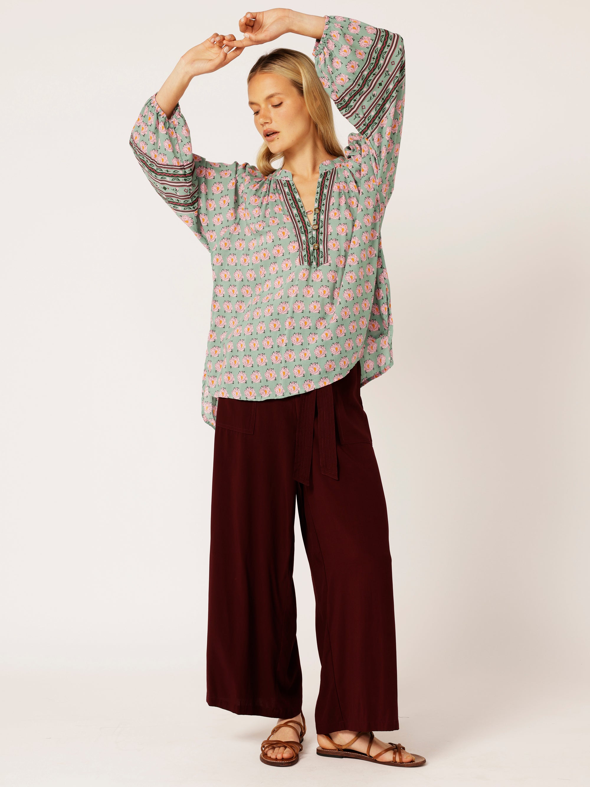 High Waisted Lounge Pant | Plum - Saffron Road