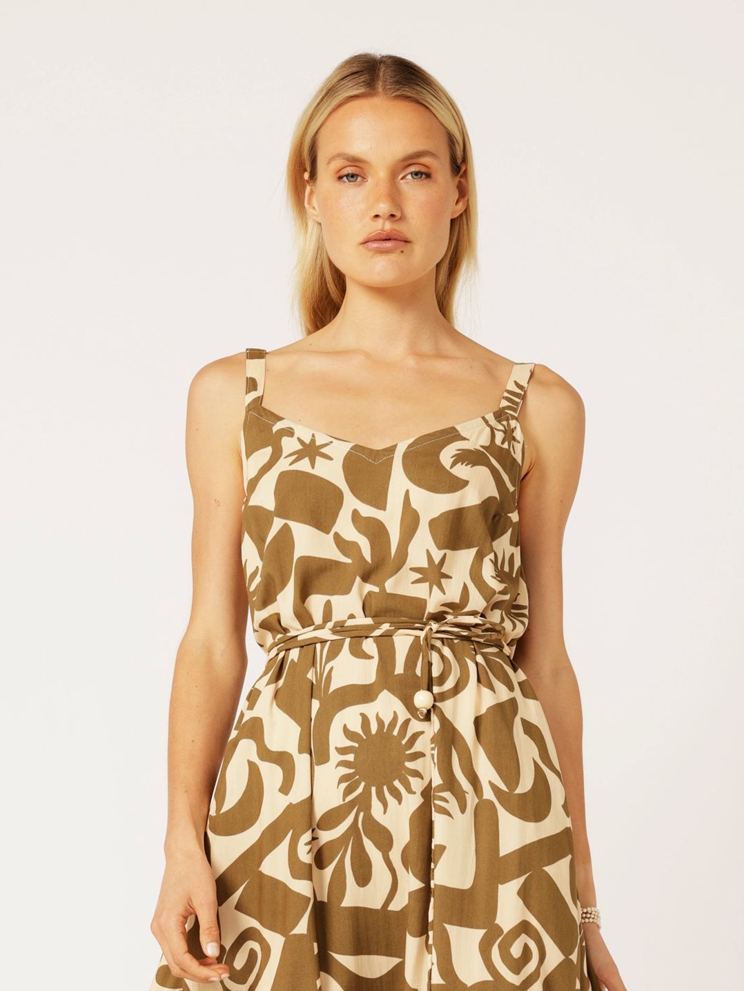 A-line Slip Dress | Soleil Khaki - Saffron Road