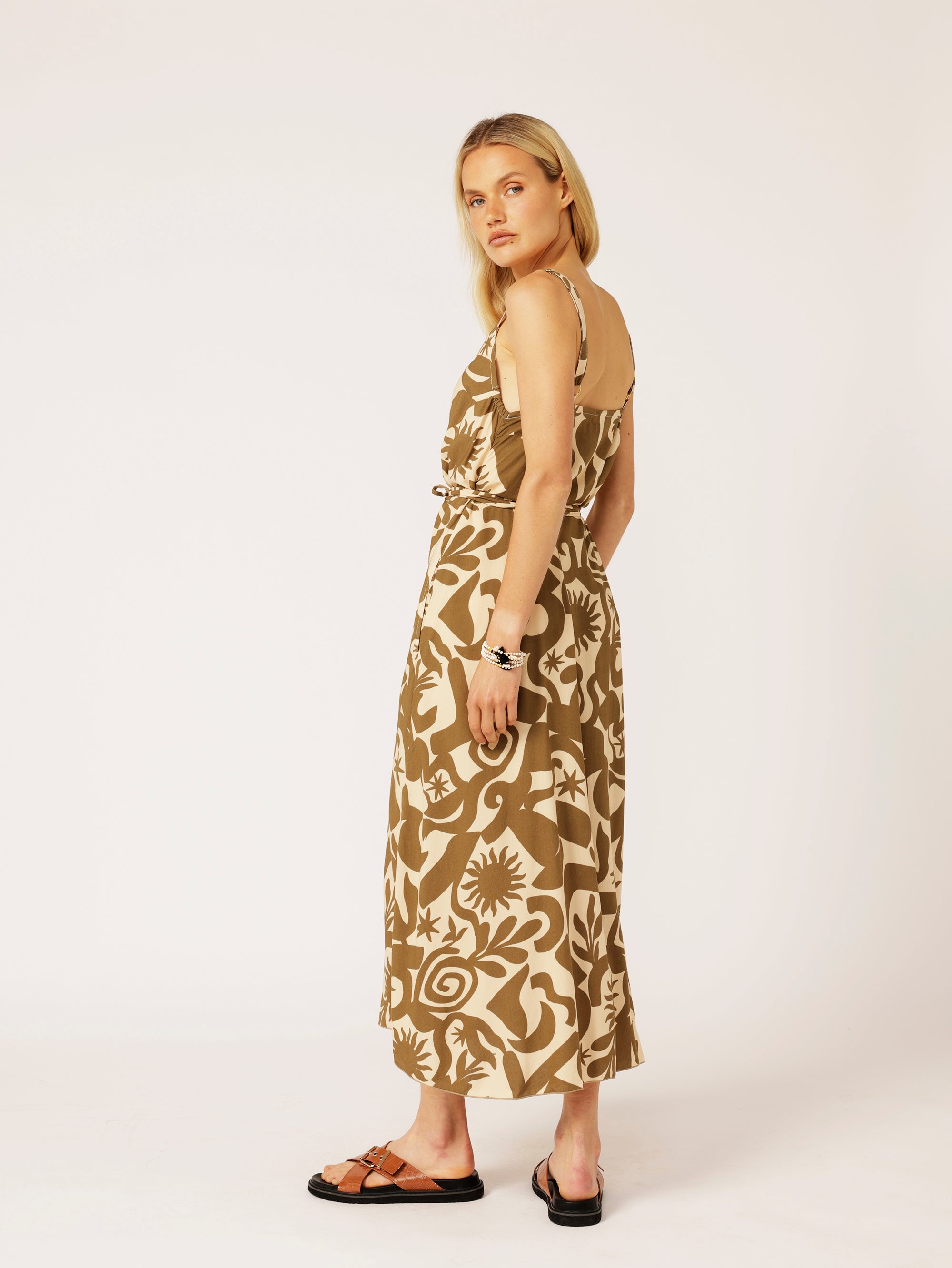 A-line Slip Dress | Soleil Khaki - Saffron Road