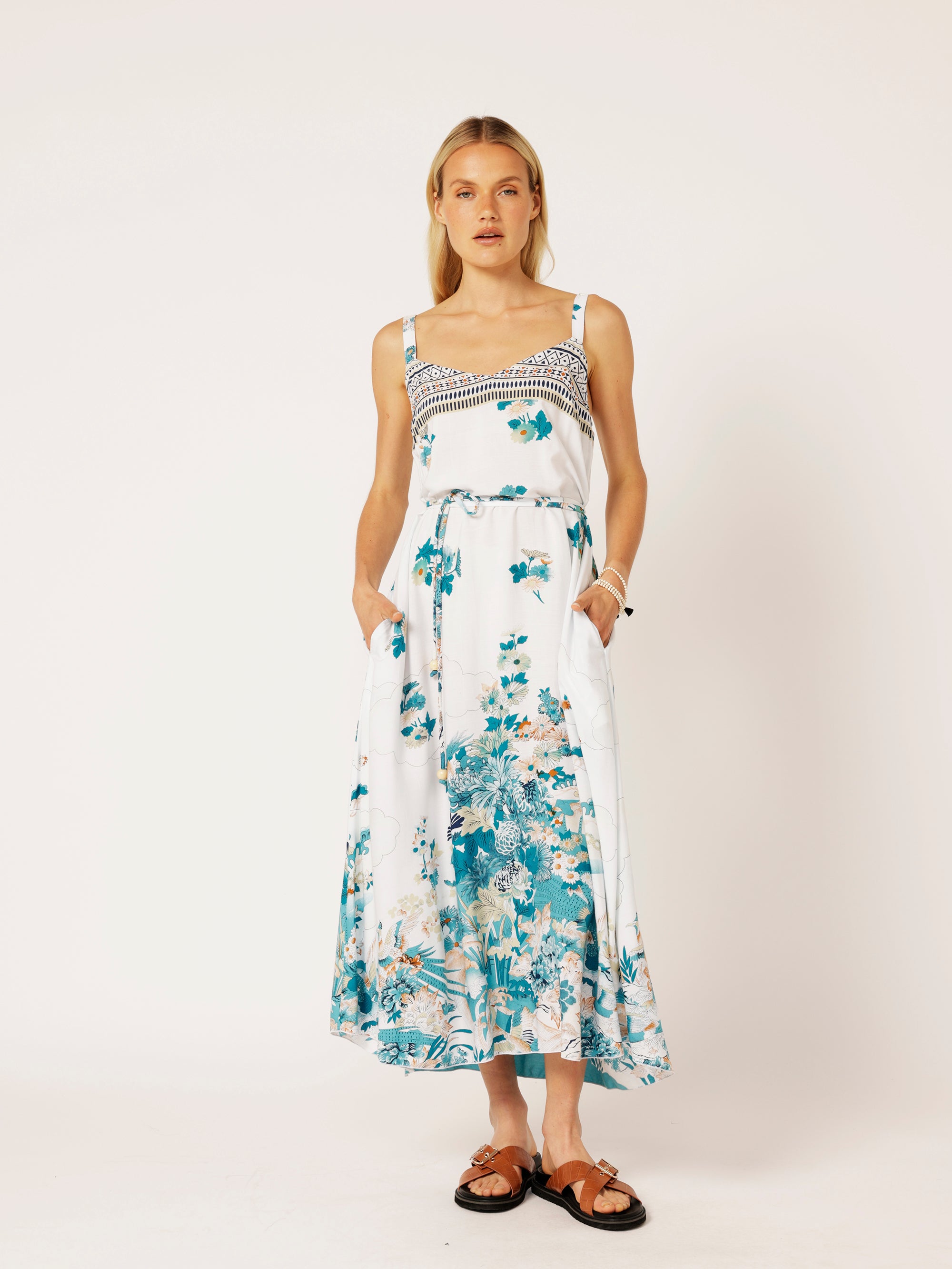 A-line Slip Dress | Tokyo Teal - Saffron Road