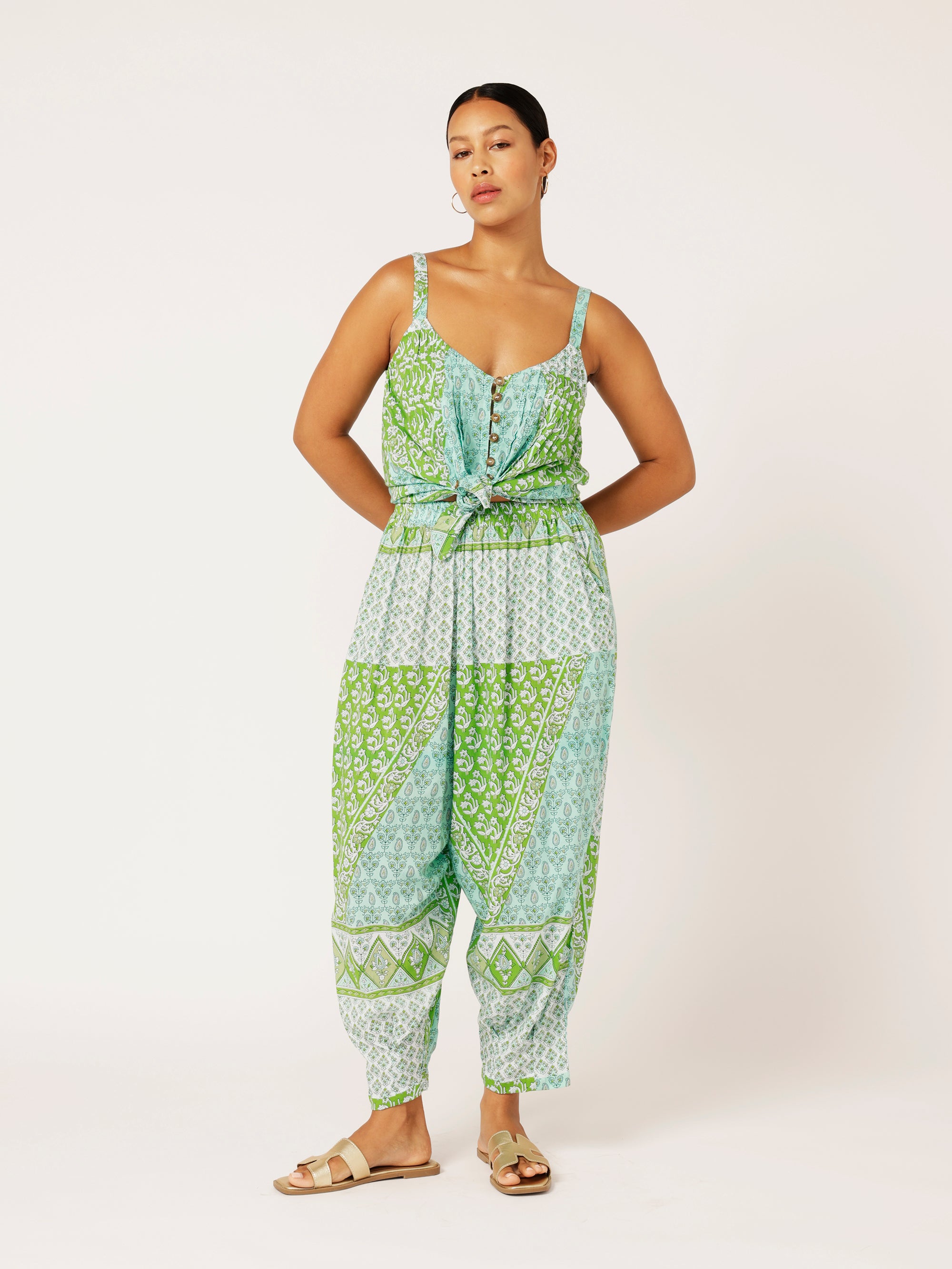 Paradise Pant | Turquoise Meadow - Saffron Road