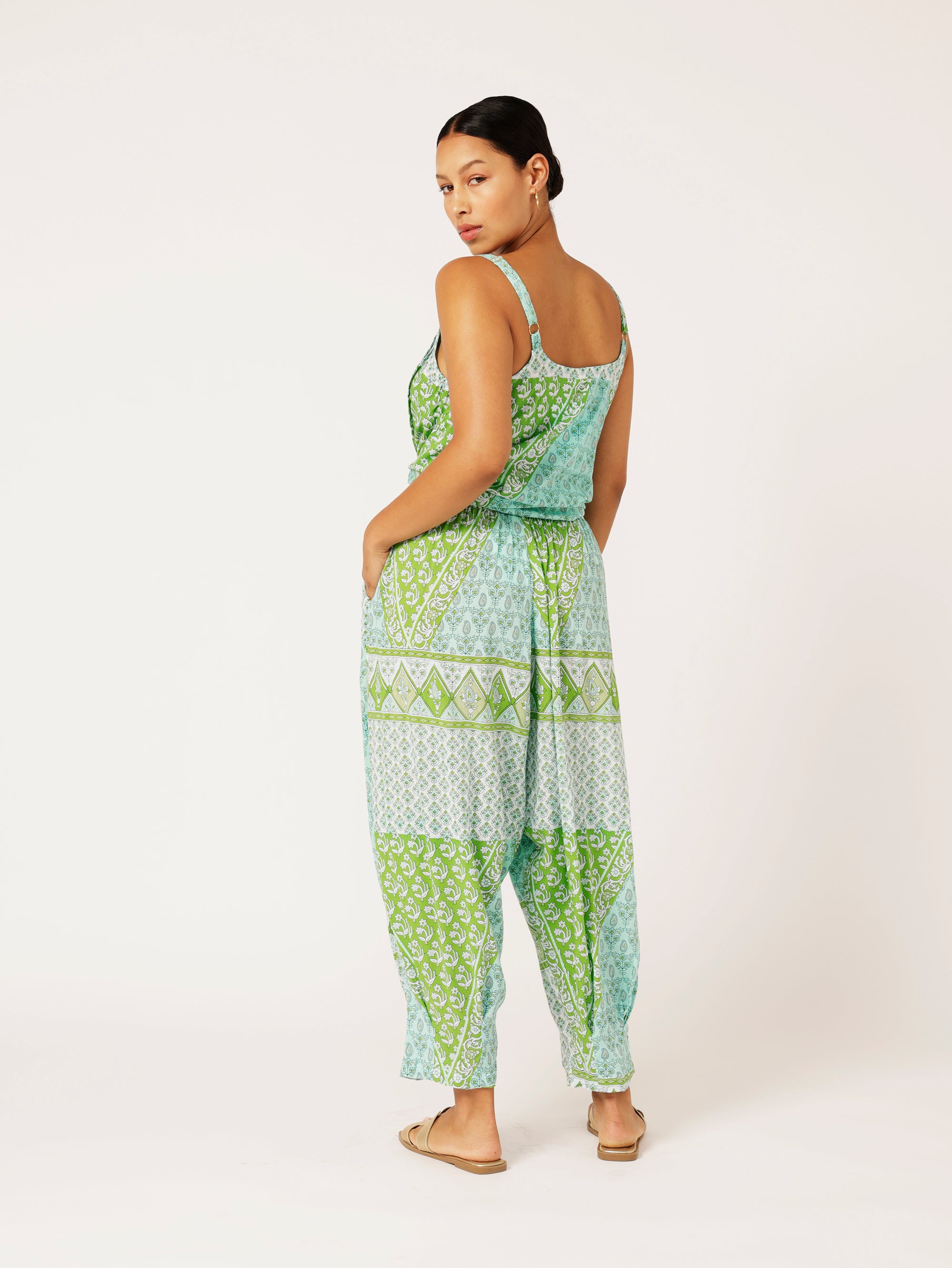 Paradise Pant | Turquoise Meadow - Saffron Road