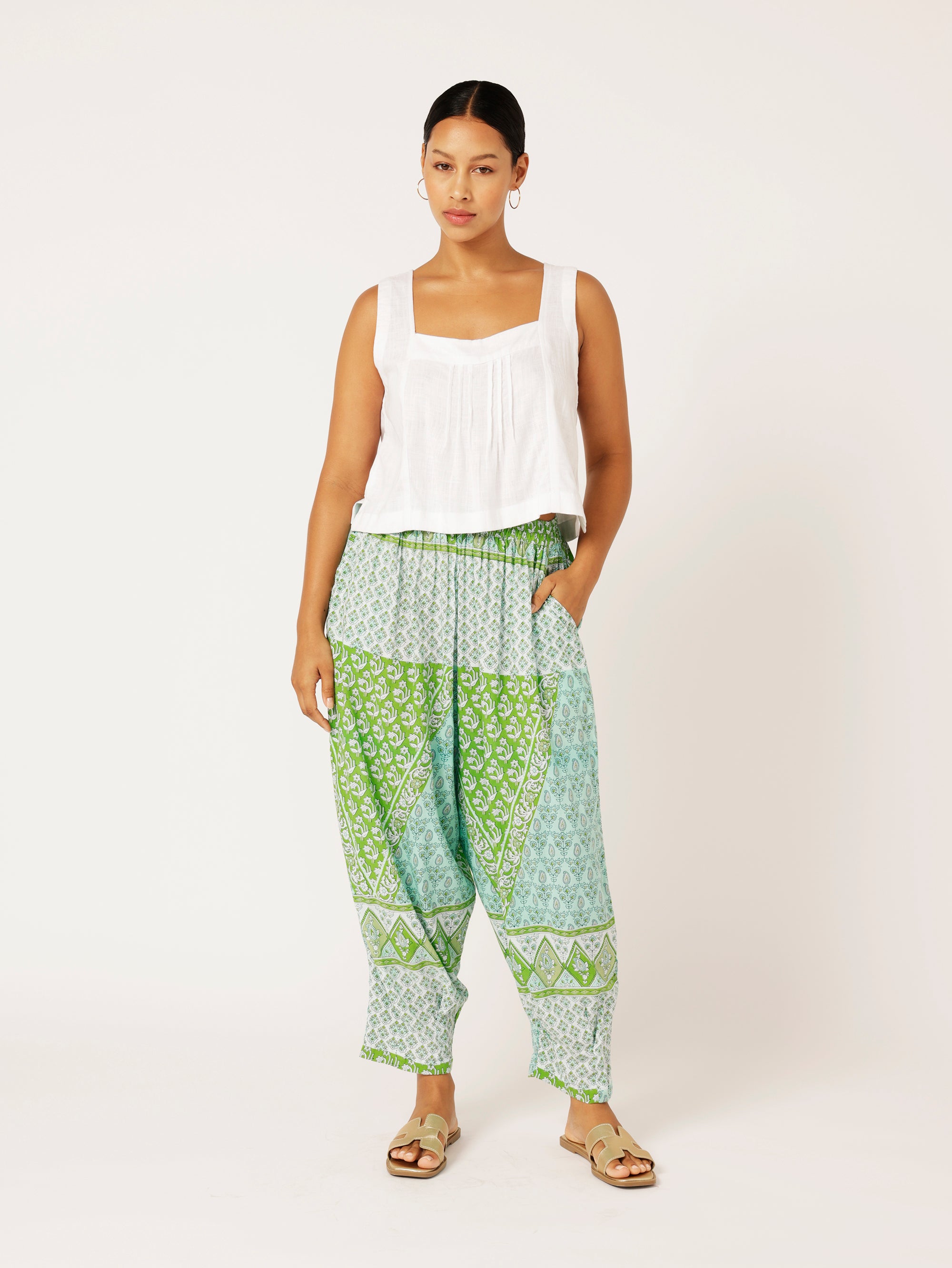 Paradise Pant | Turquoise Meadow - Saffron Road