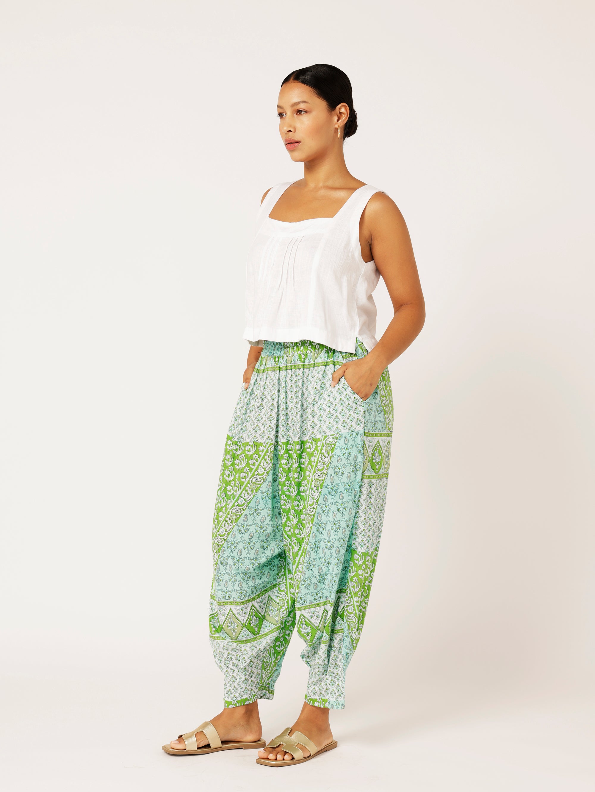 Paradise Pant | Turquoise Meadow - Saffron Road