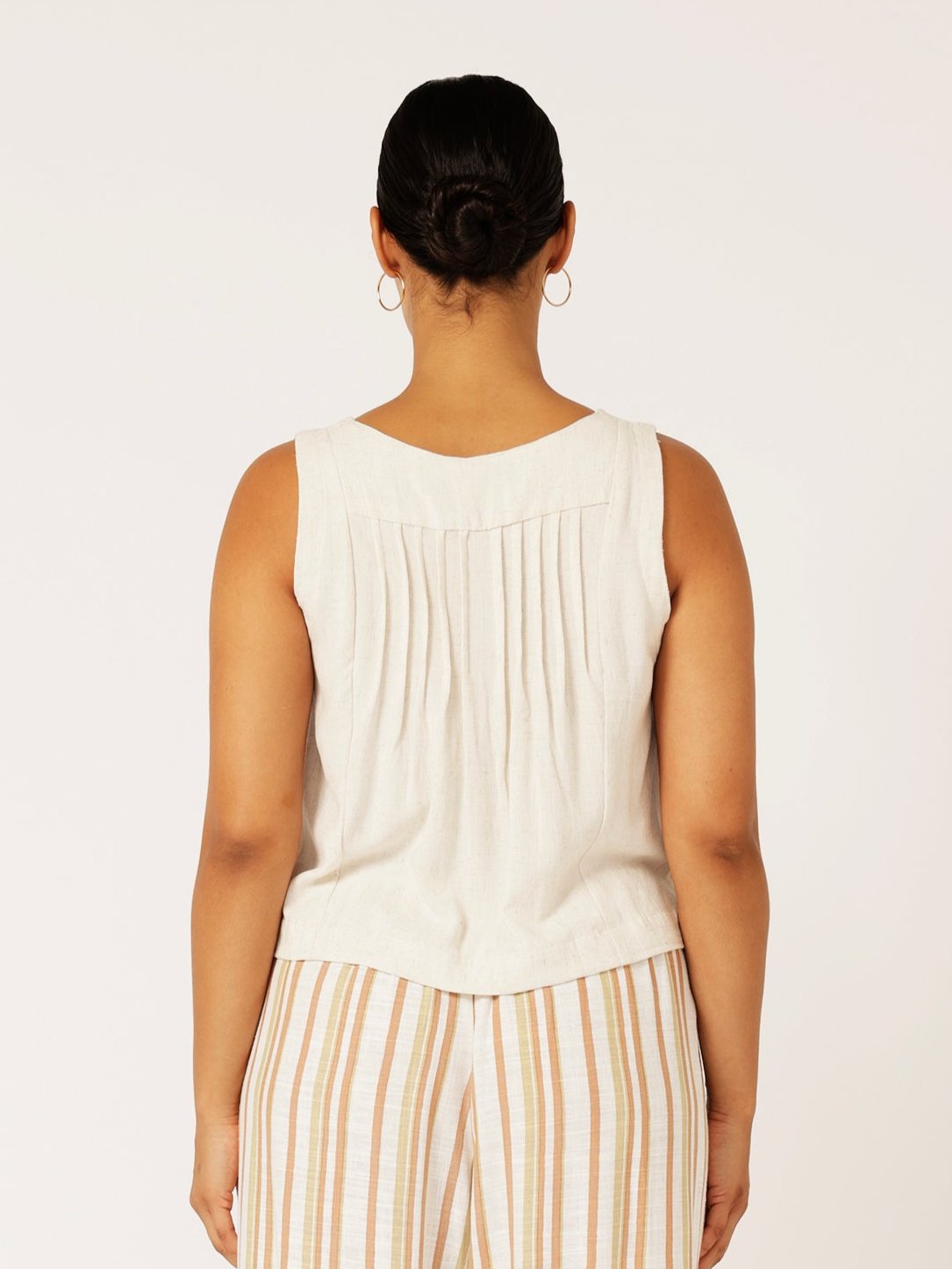 Lotus Tank | Wheat | Viscose Linen - Saffron Road