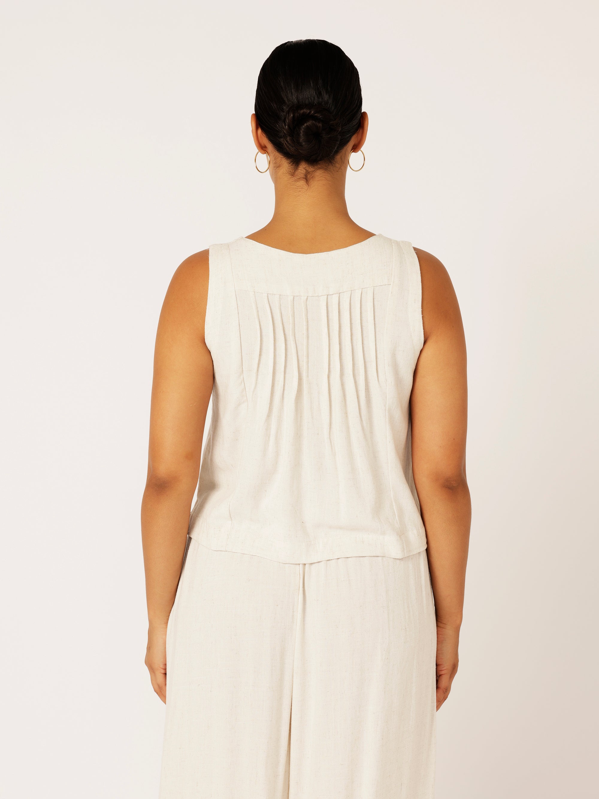 Lotus Tank | Wheat | Viscose Linen - Saffron Road