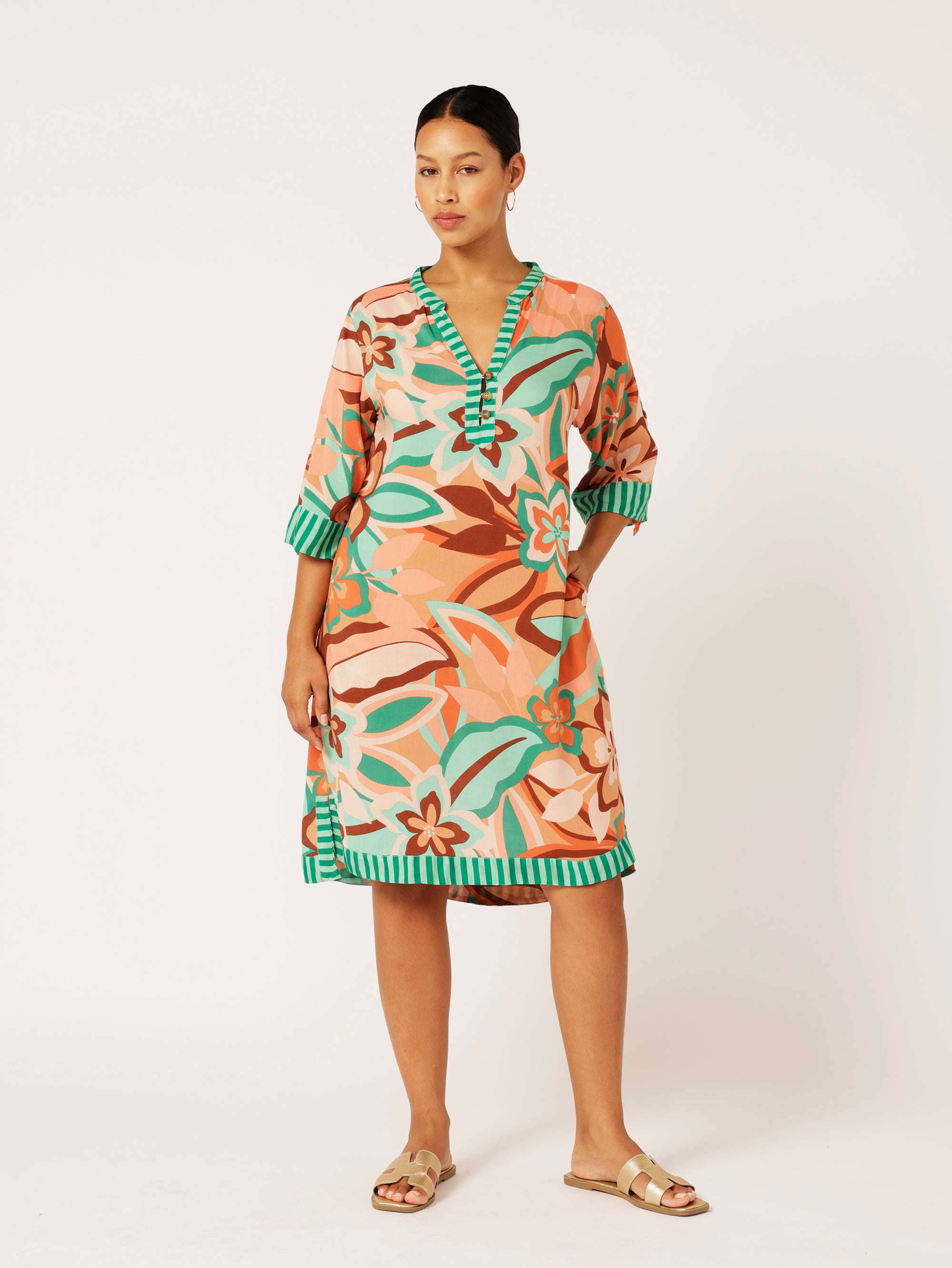 Caftan Dress | Island Coral - Saffron Road