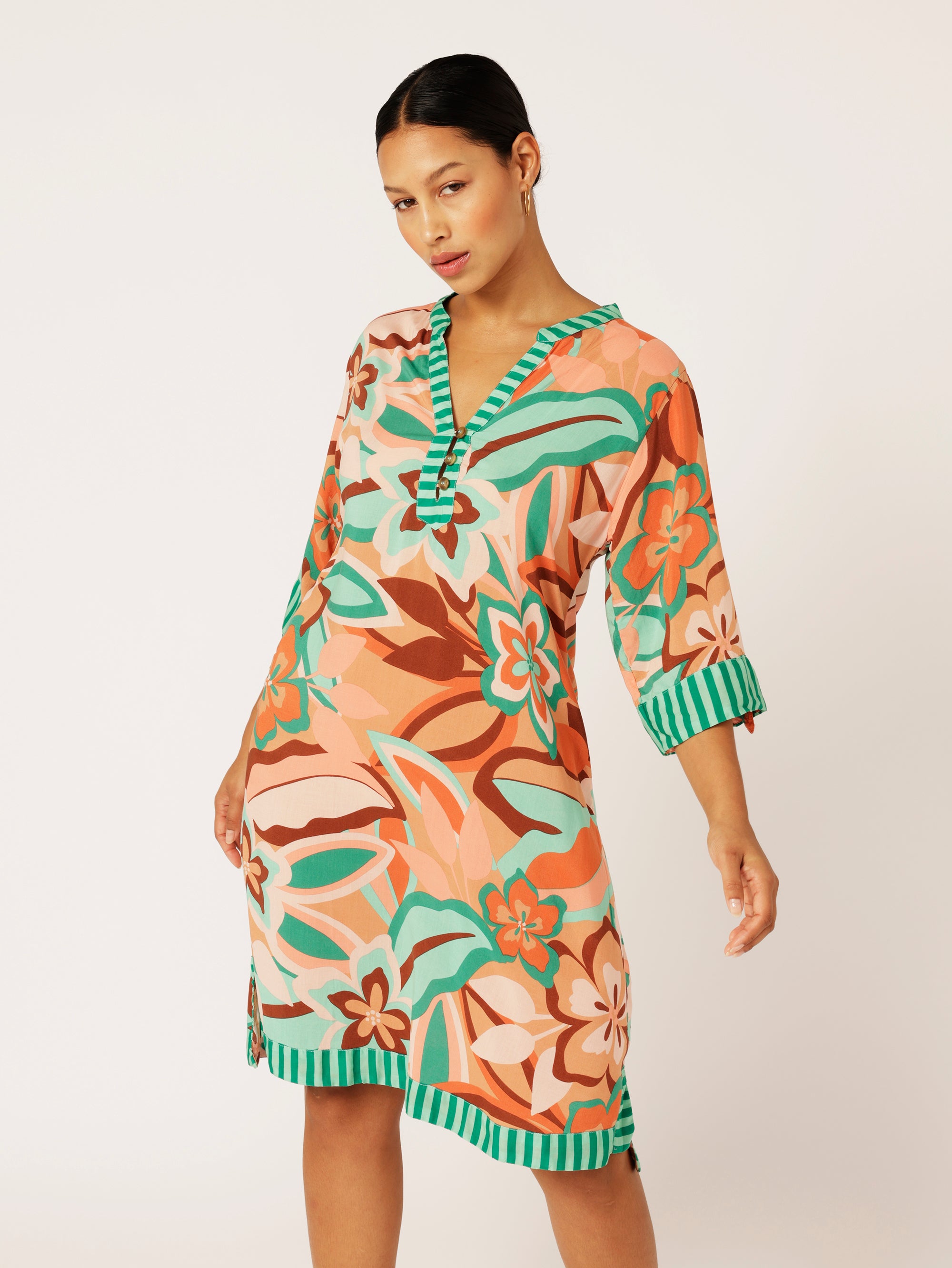 Caftan Dress | Island Coral - Saffron Road