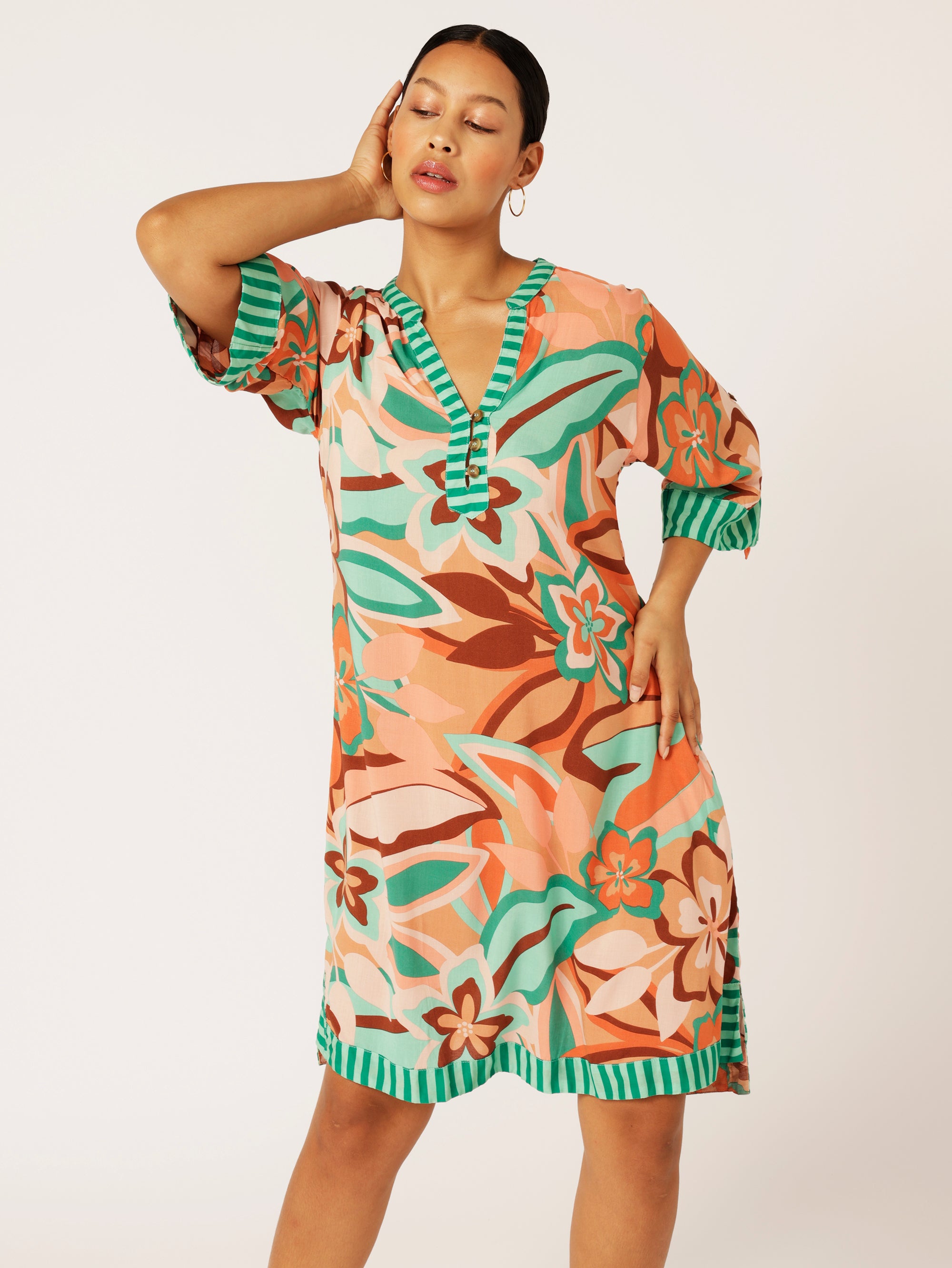 Caftan Dress | Island Coral - Saffron Road