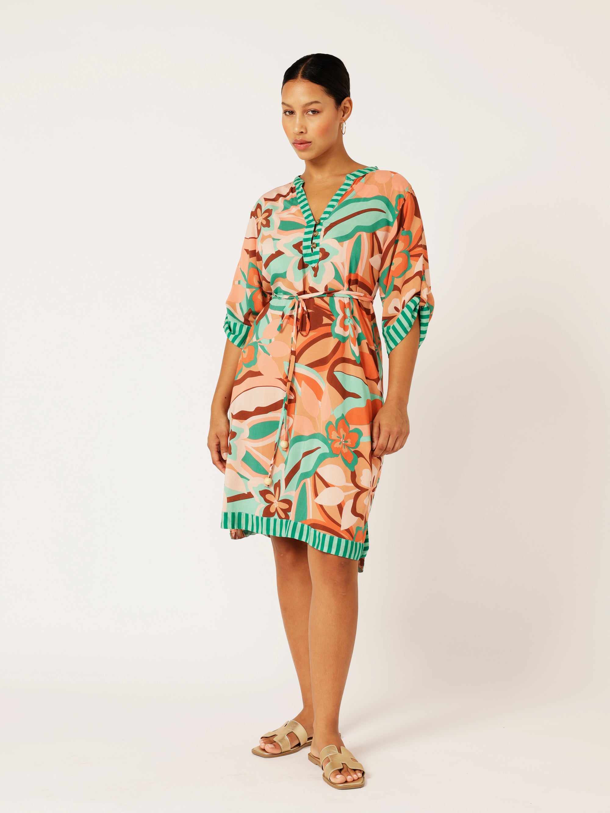 Caftan Dress | Island Coral - Saffron Road