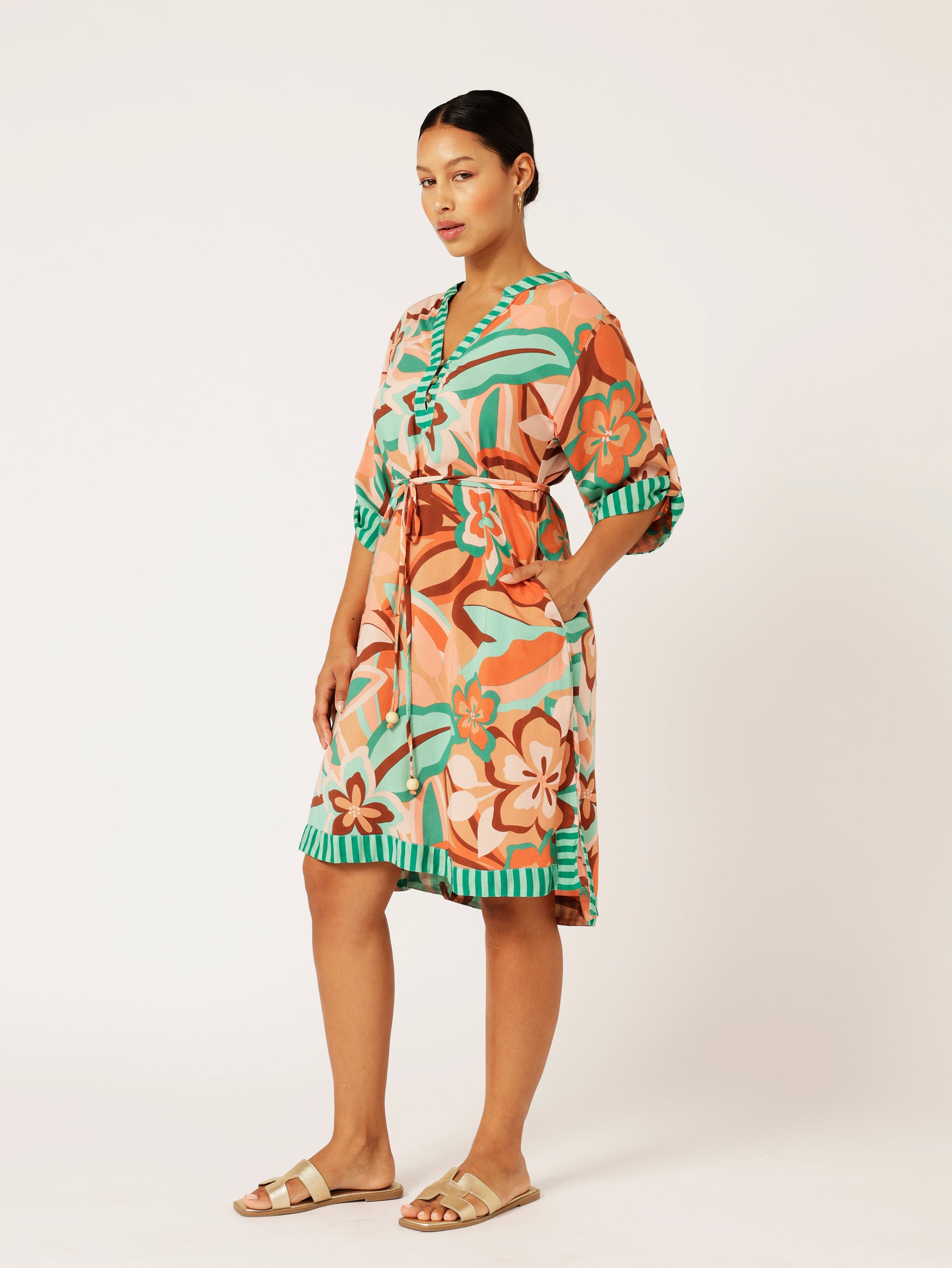 Caftan Dress | Island Coral - Saffron Road