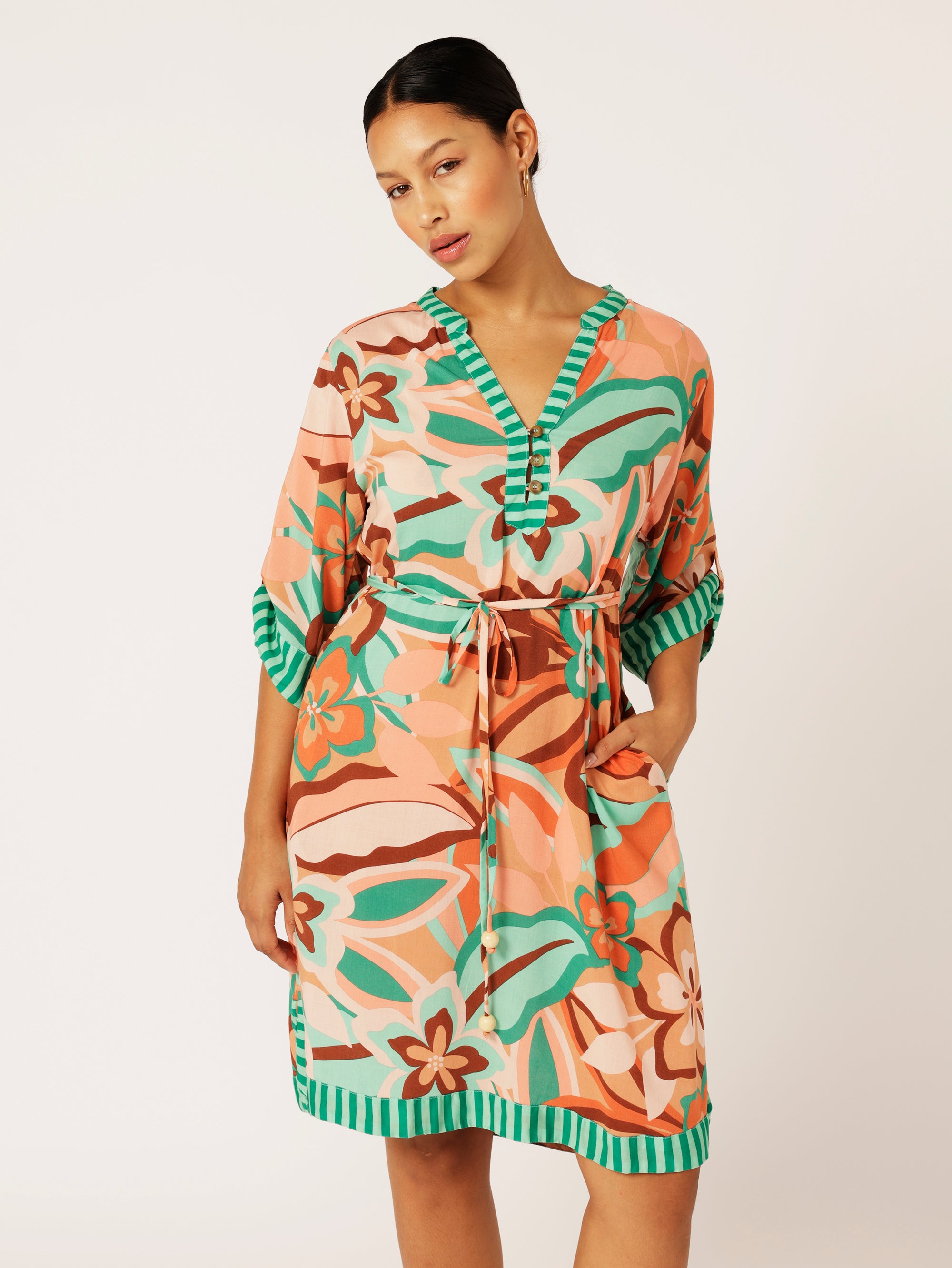 Caftan Dress | Island Coral - Saffron Road