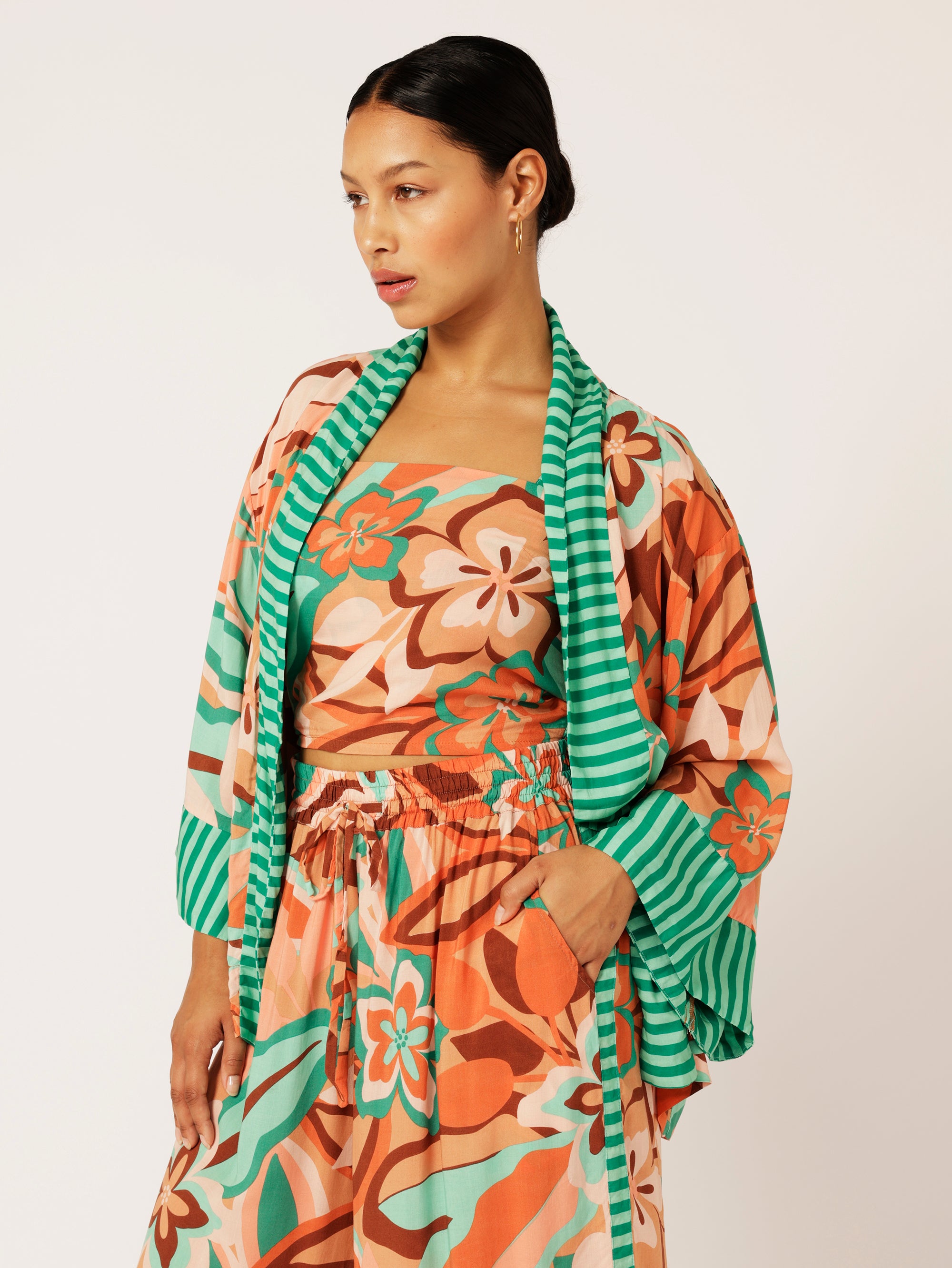 Kimono Shirt | Island Coral - Saffron Road