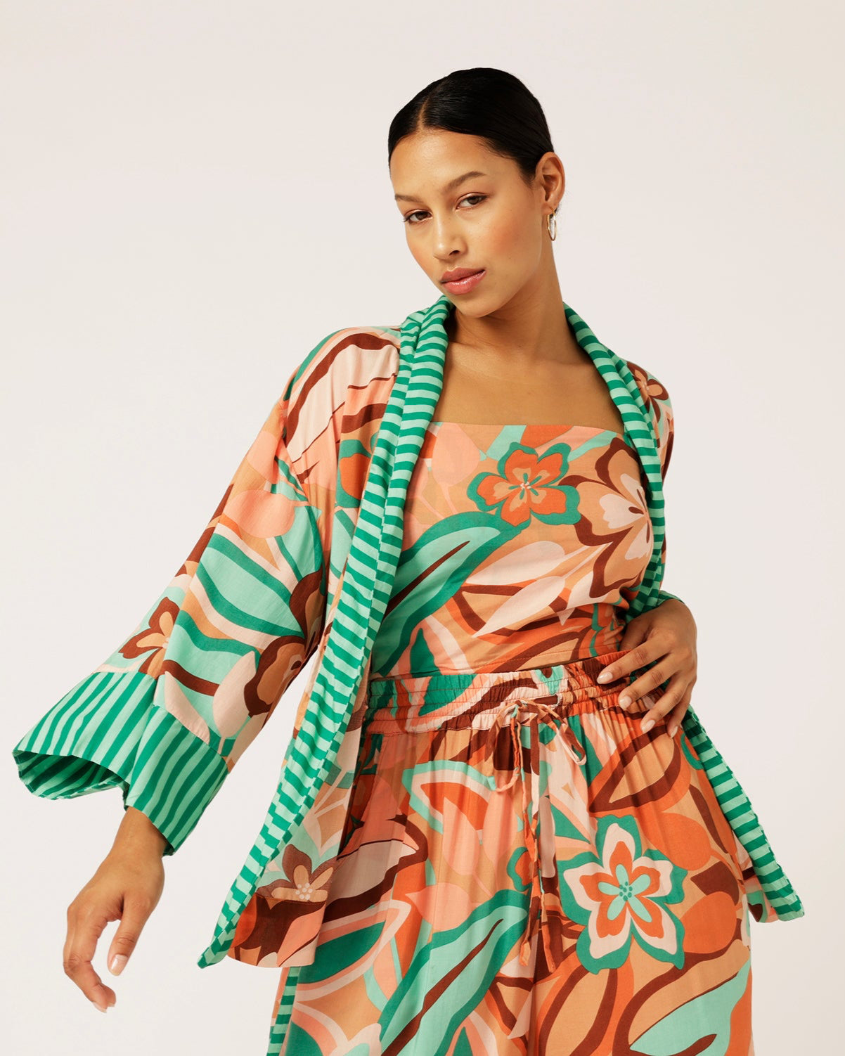 Kimono Shirt | Island Coral - Saffron Road