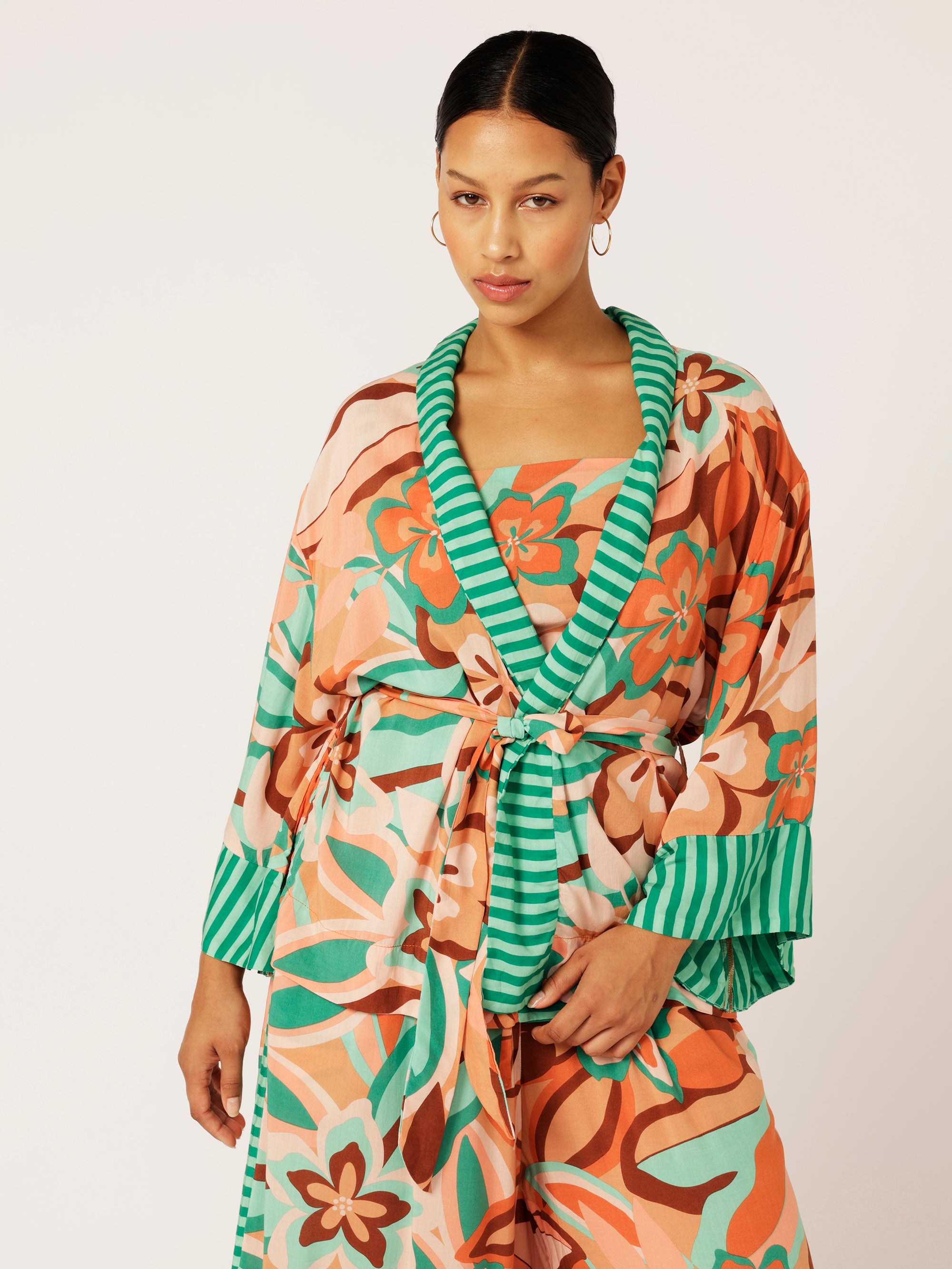 Kimono Shirt | Island Coral - Saffron Road