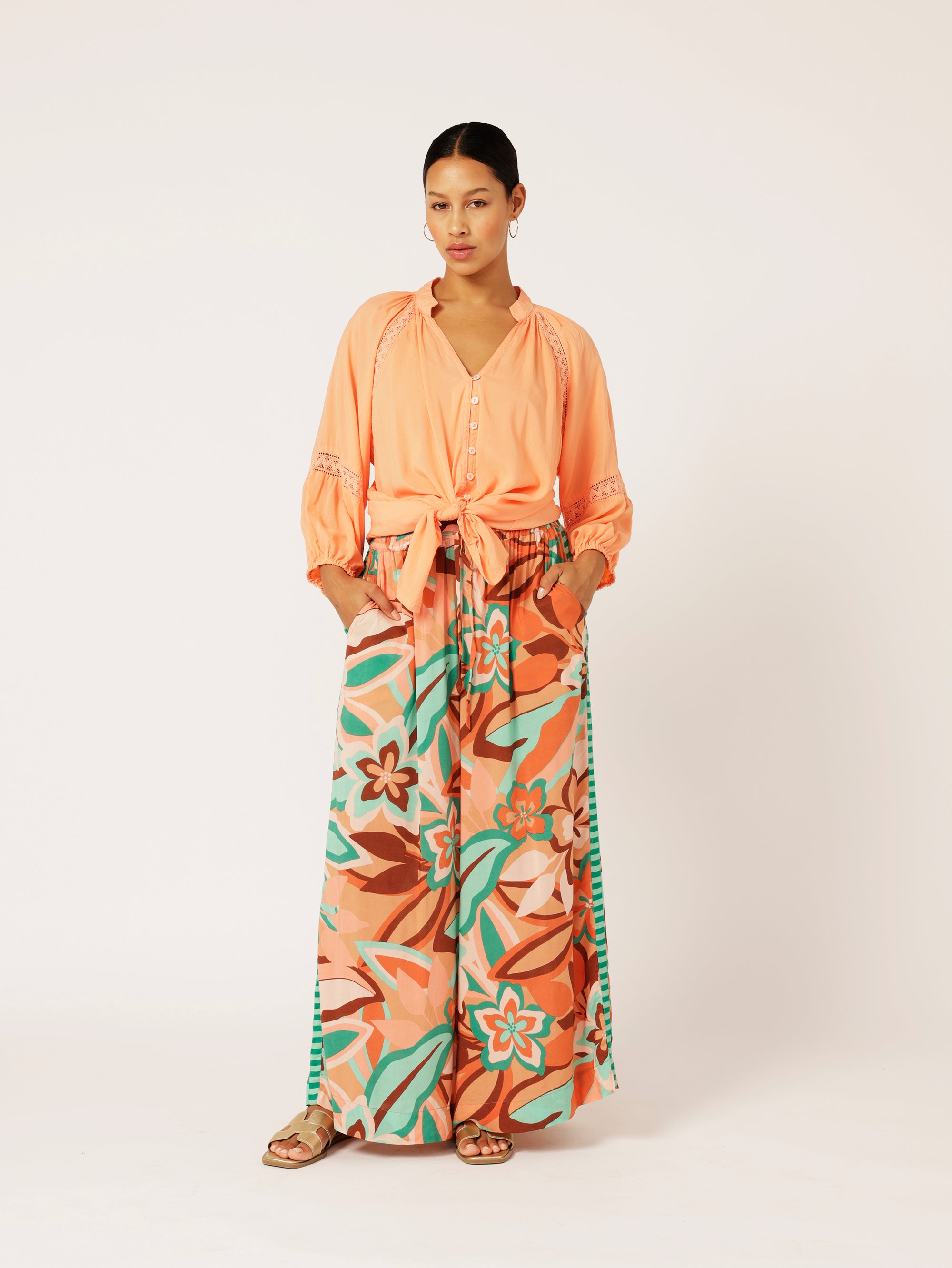 Palazzo Pant | Island Coral - Saffron Road