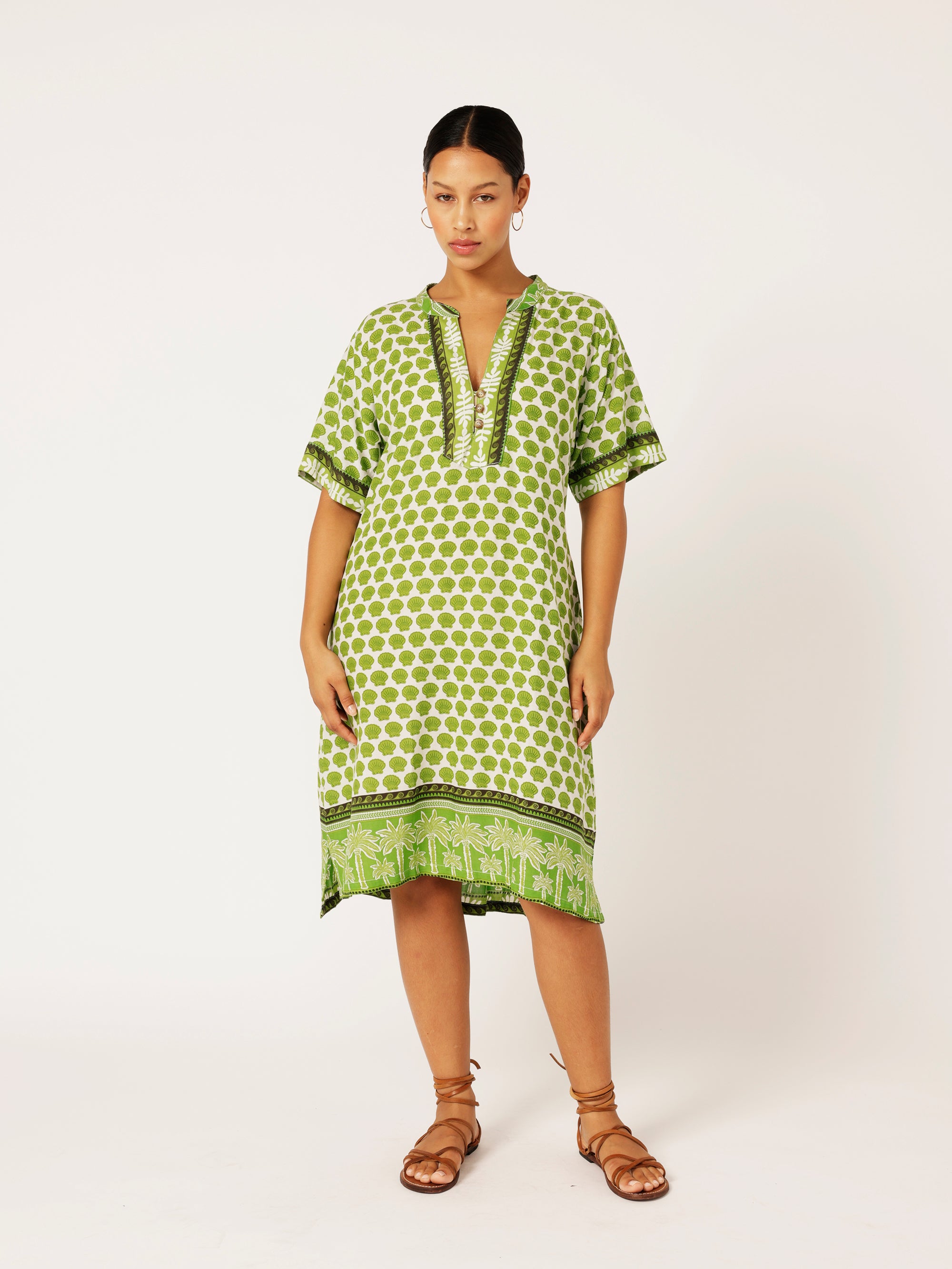 Caftan Dress | Palm Green - Saffron Road