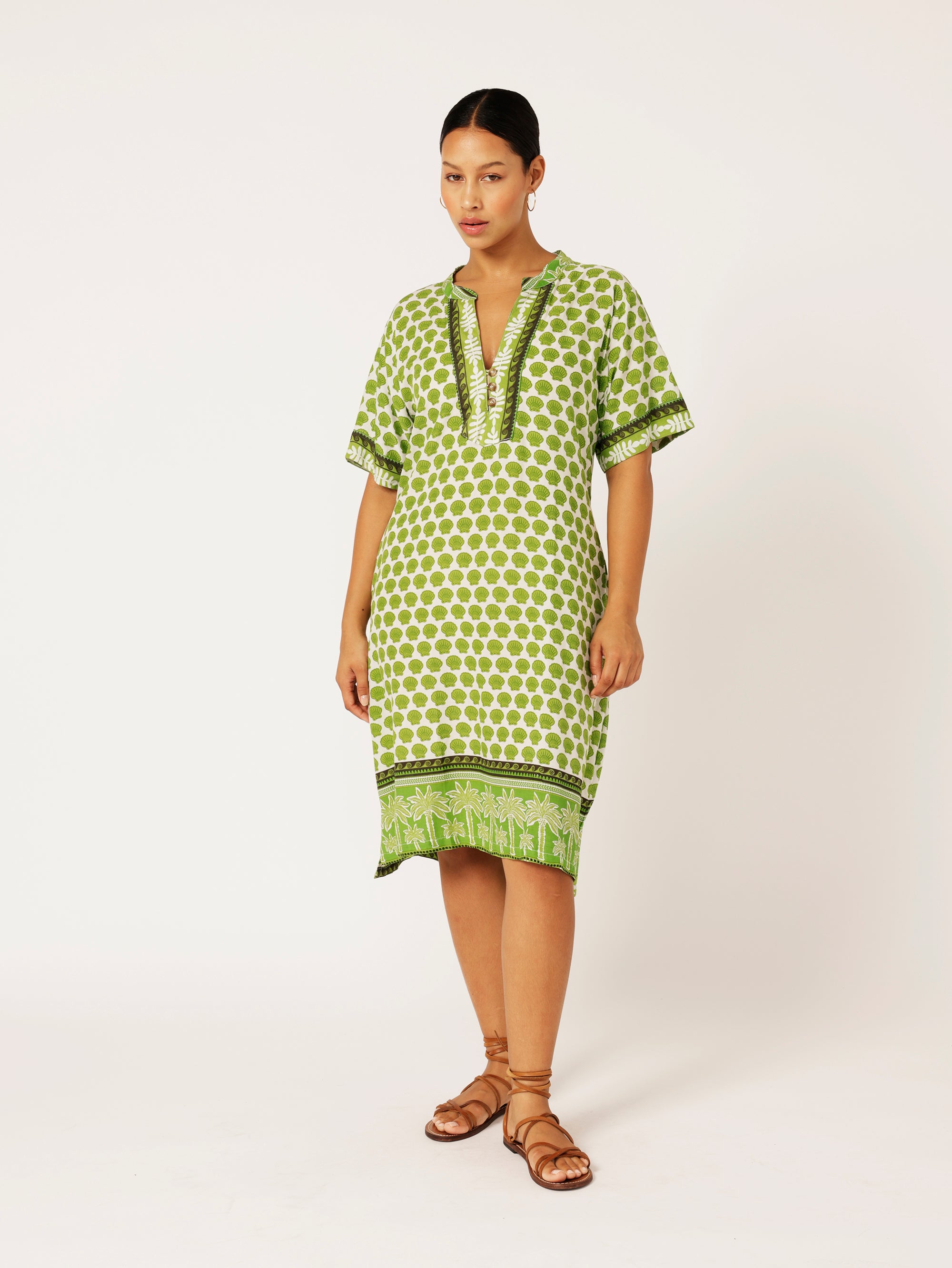 Caftan Dress | Palm Green - Saffron Road