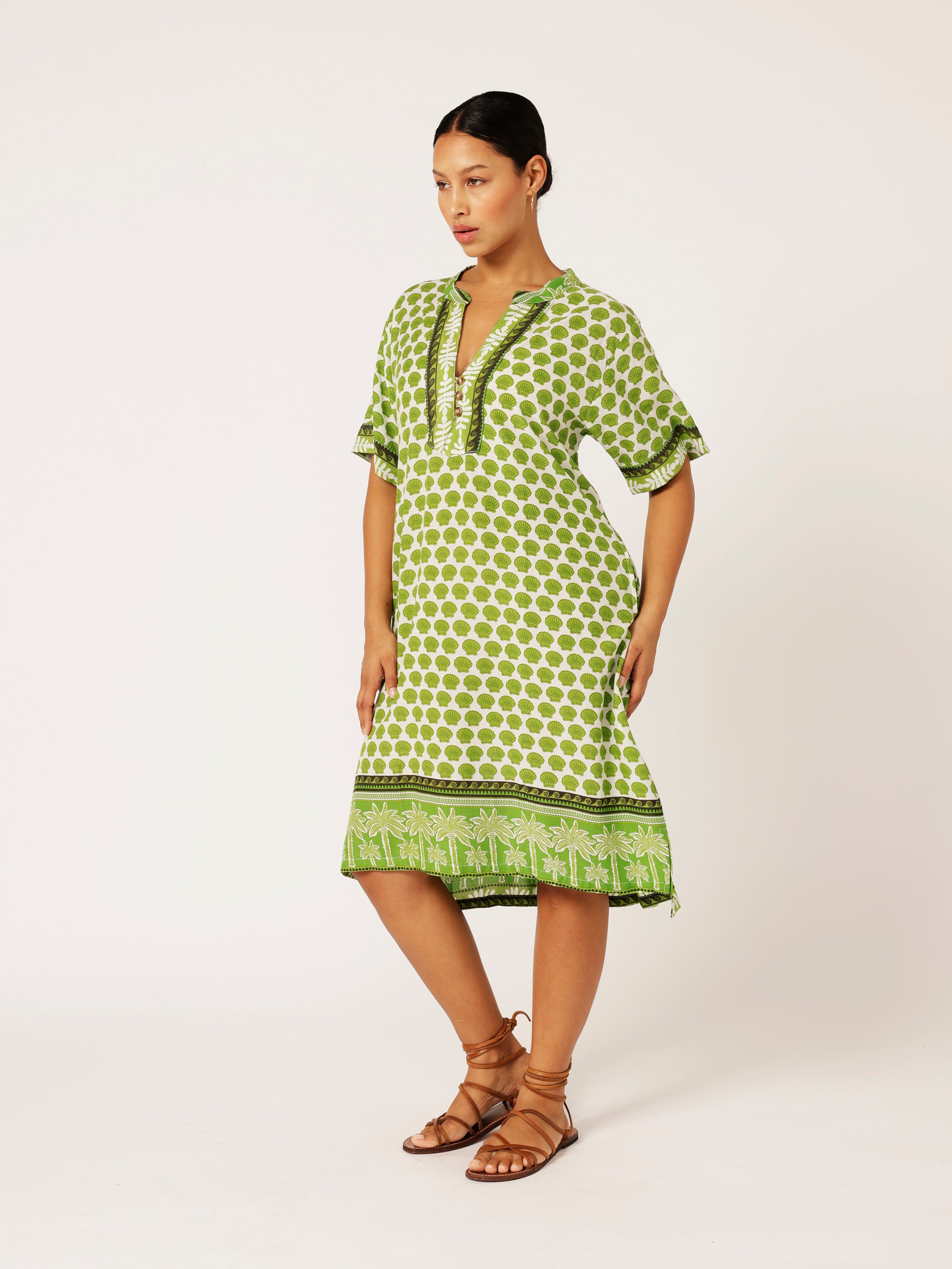 Caftan Dress | Palm Green - Saffron Road