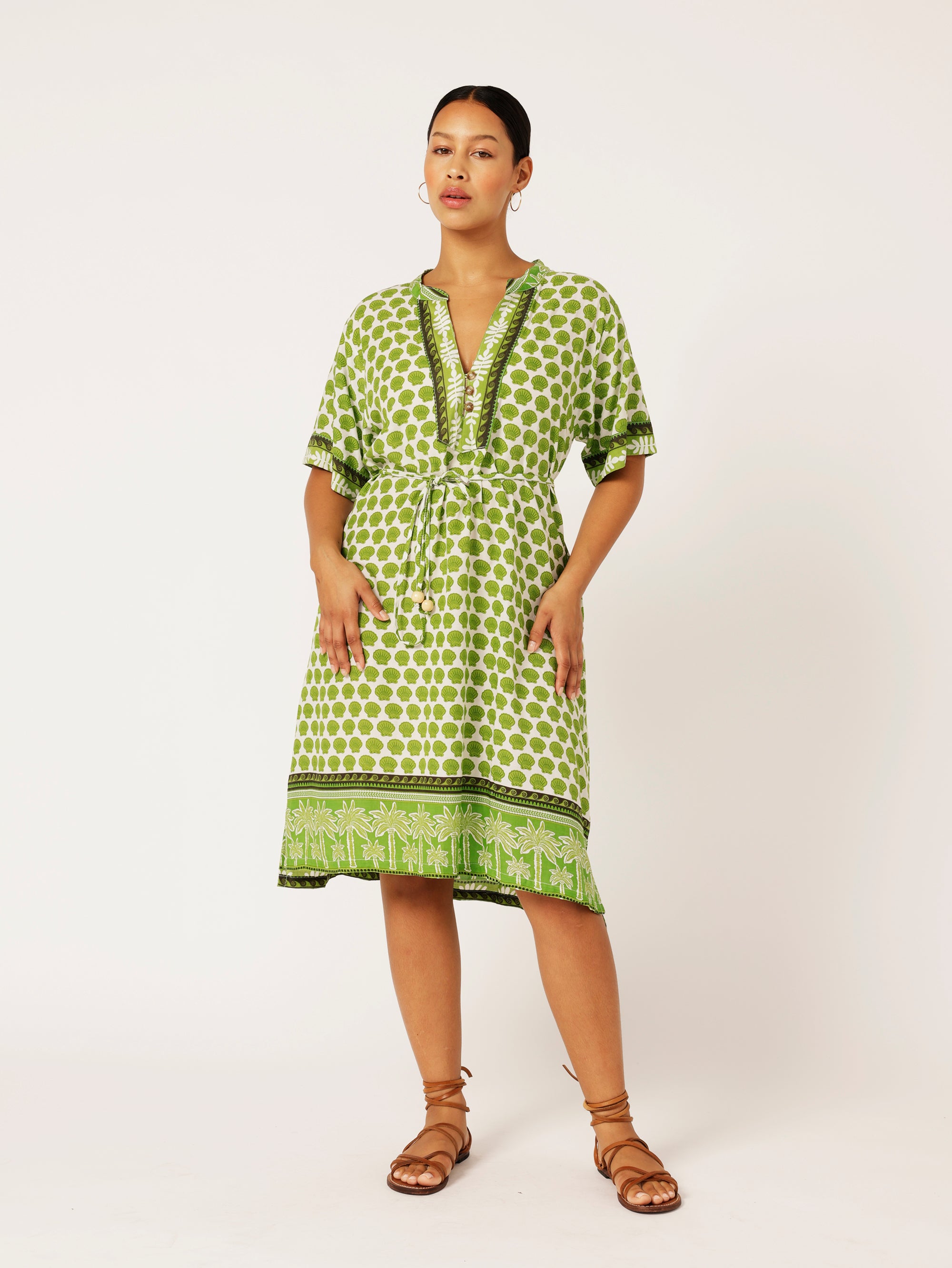 Caftan Dress | Palm Green - Saffron Road