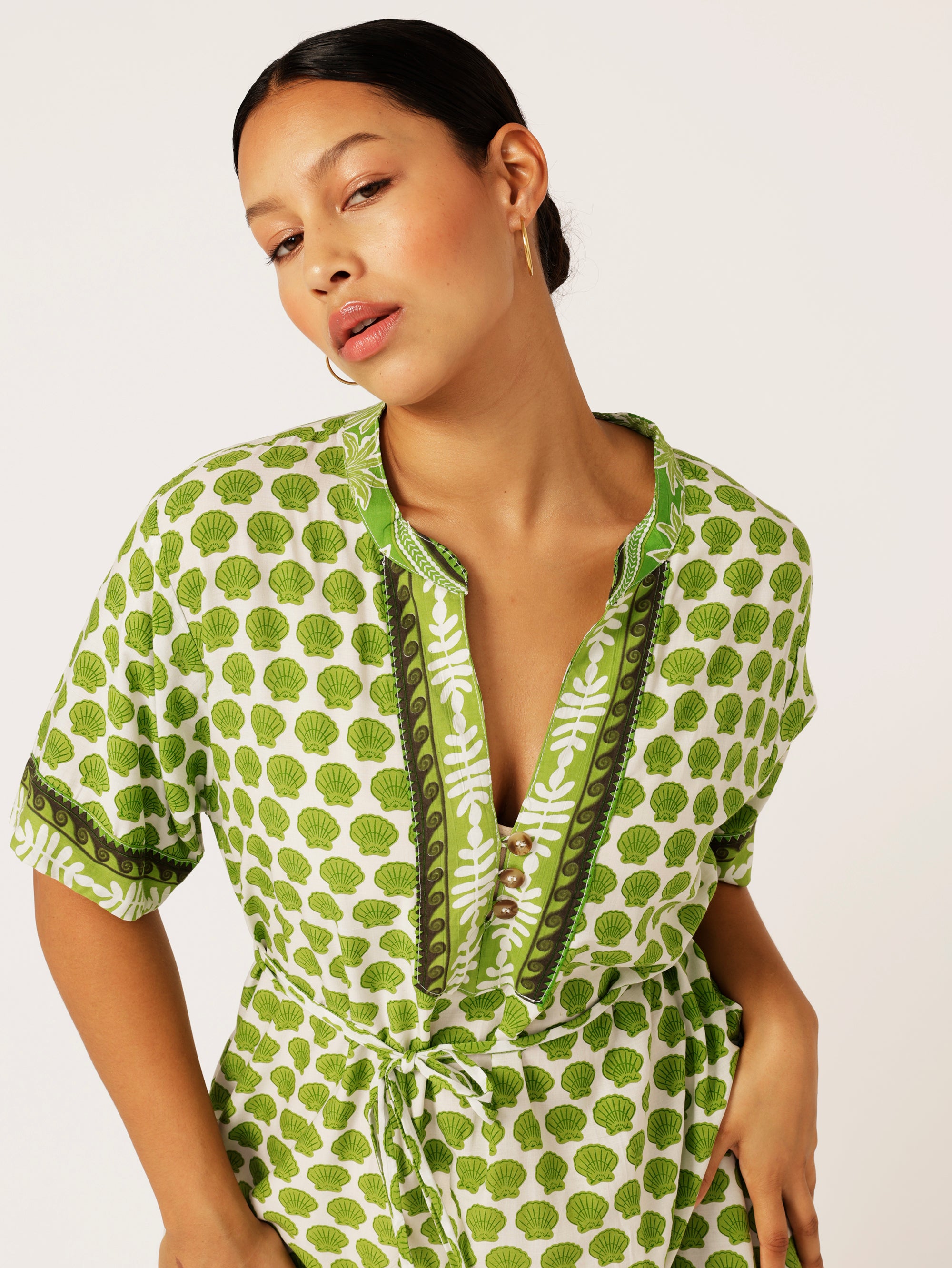 Caftan Dress | Palm Green - Saffron Road