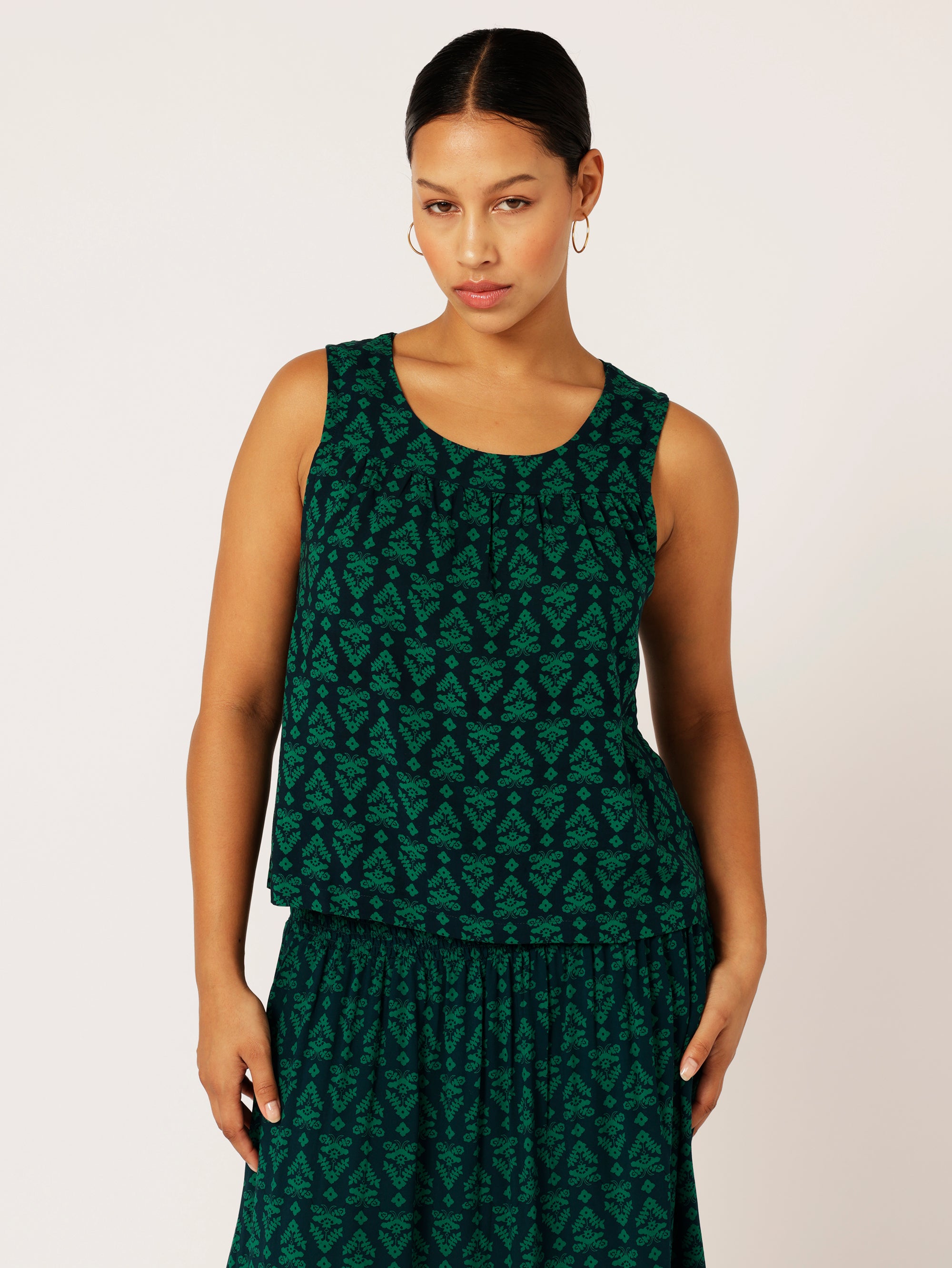 Zephyr Tank | Aztec Green - Saffron Road