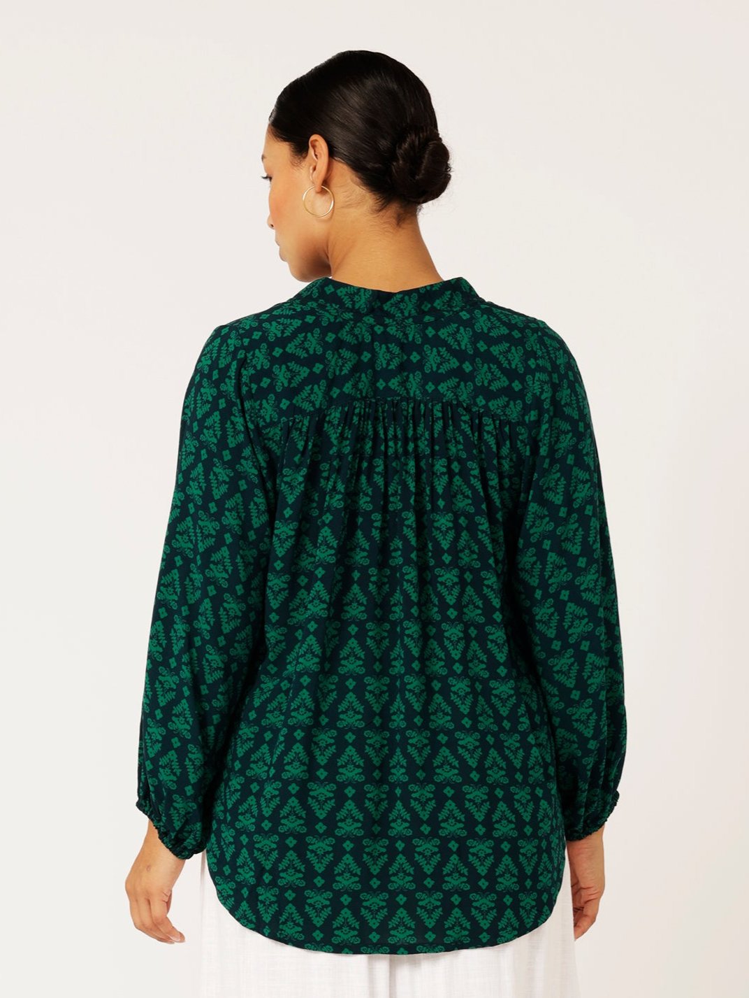 Luna Blouse | Aztec Green - Saffron Road